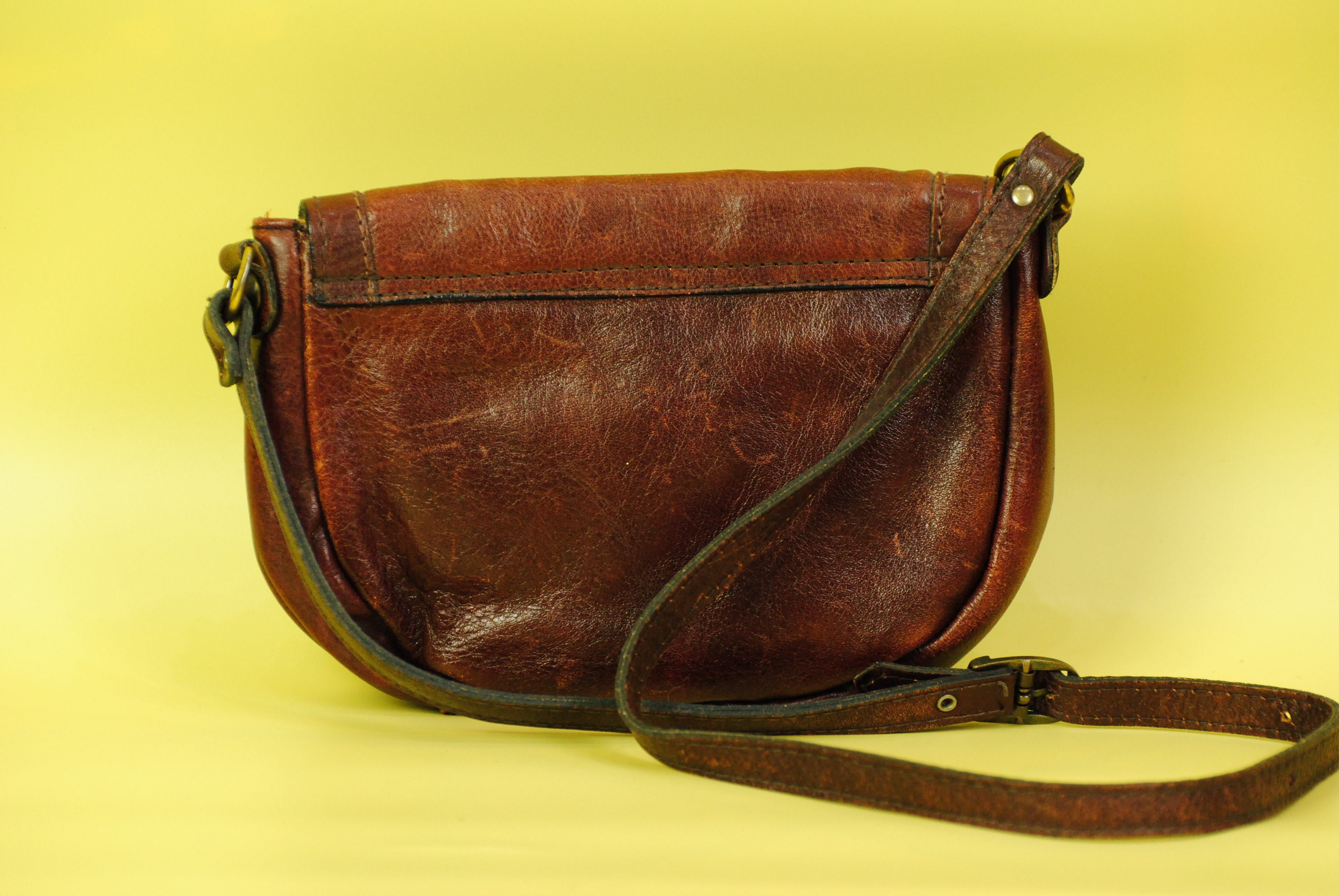Papillon Vintage Leder Handtasche in braun