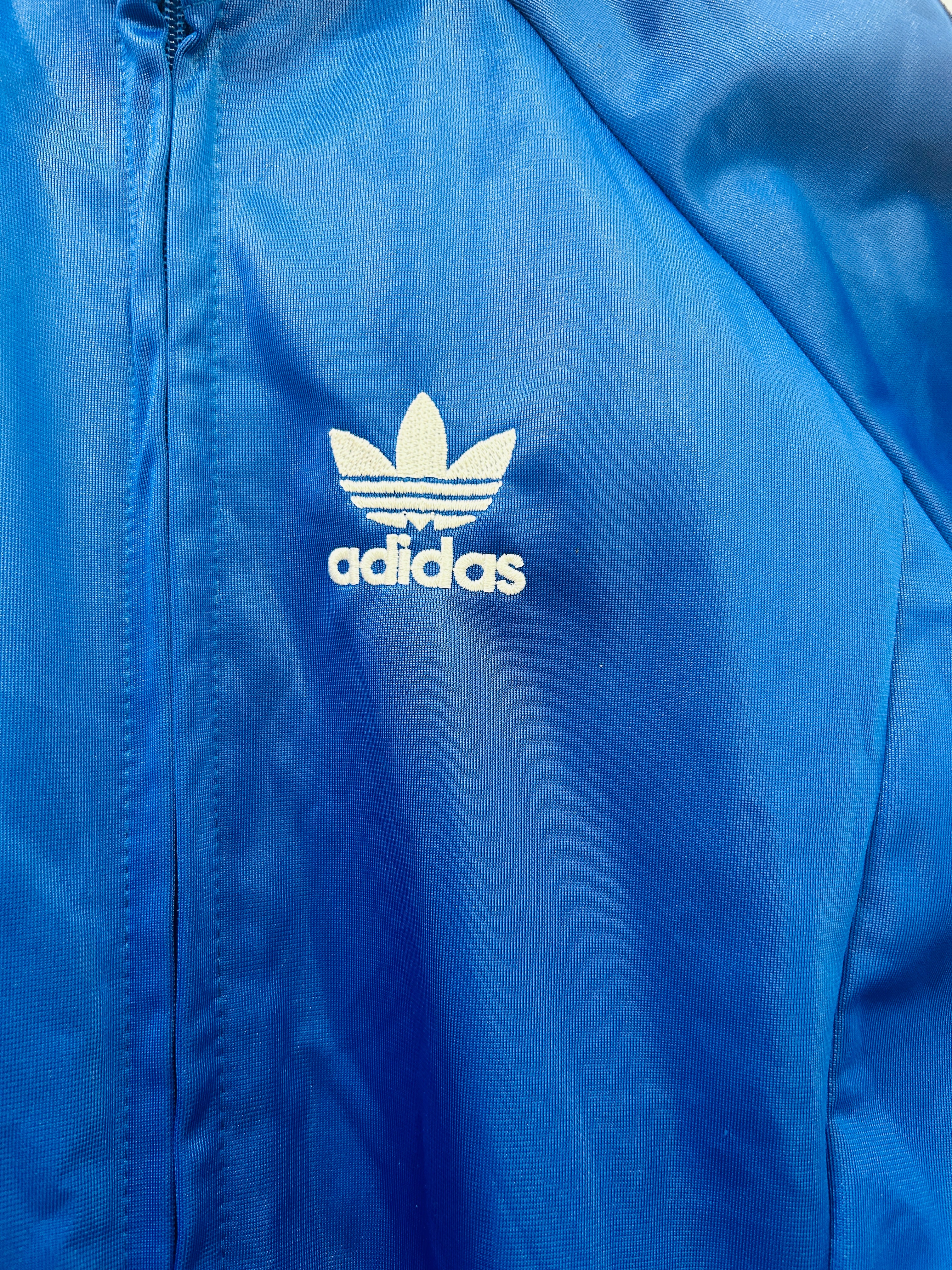 S Vintage Adidas Trainingsjacke original blau