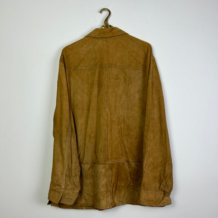 XL Wildleder Hemd oranger Kragen