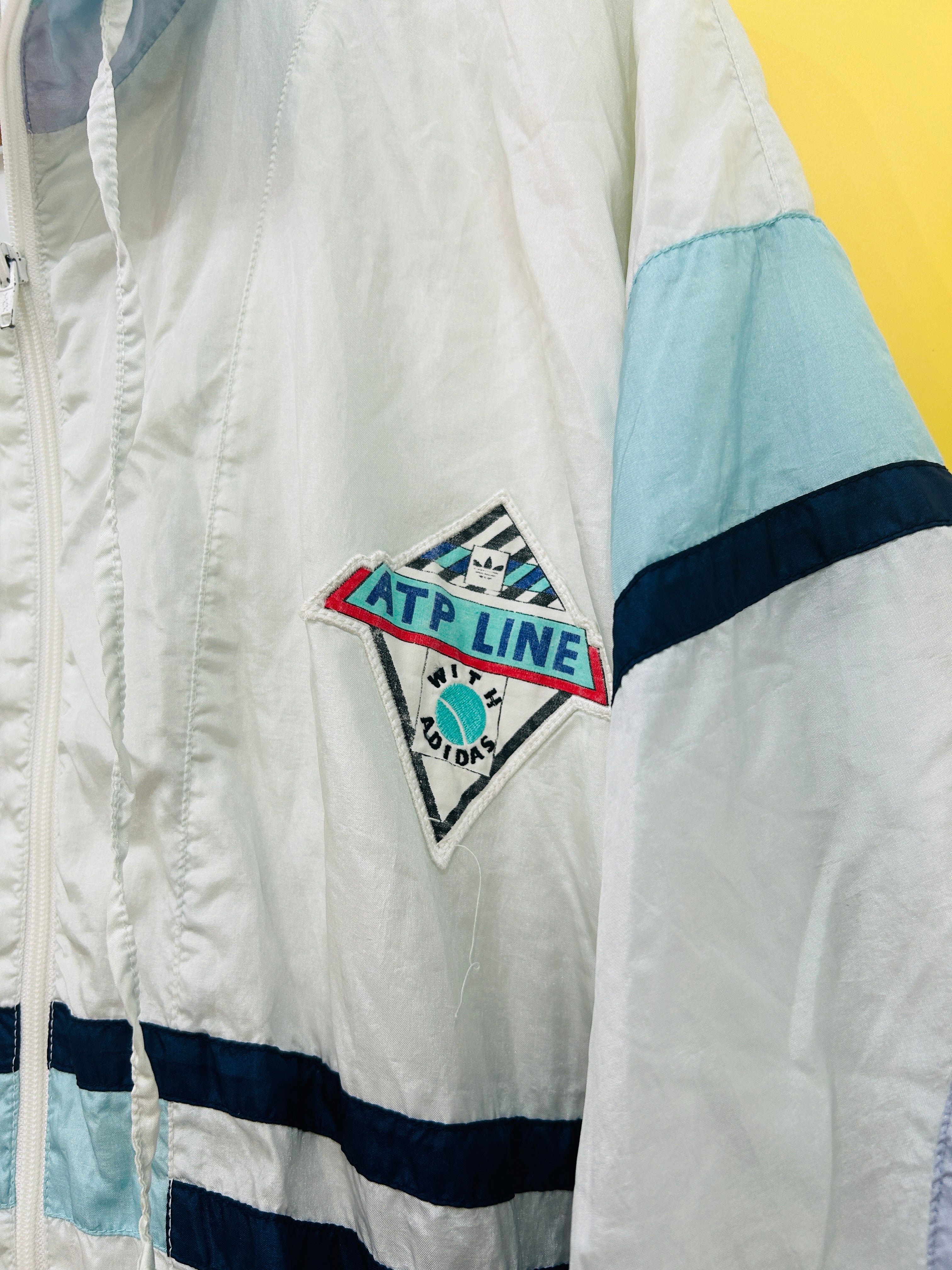 M-L Vintage Adidas Trainingsjacke weiß/mint
