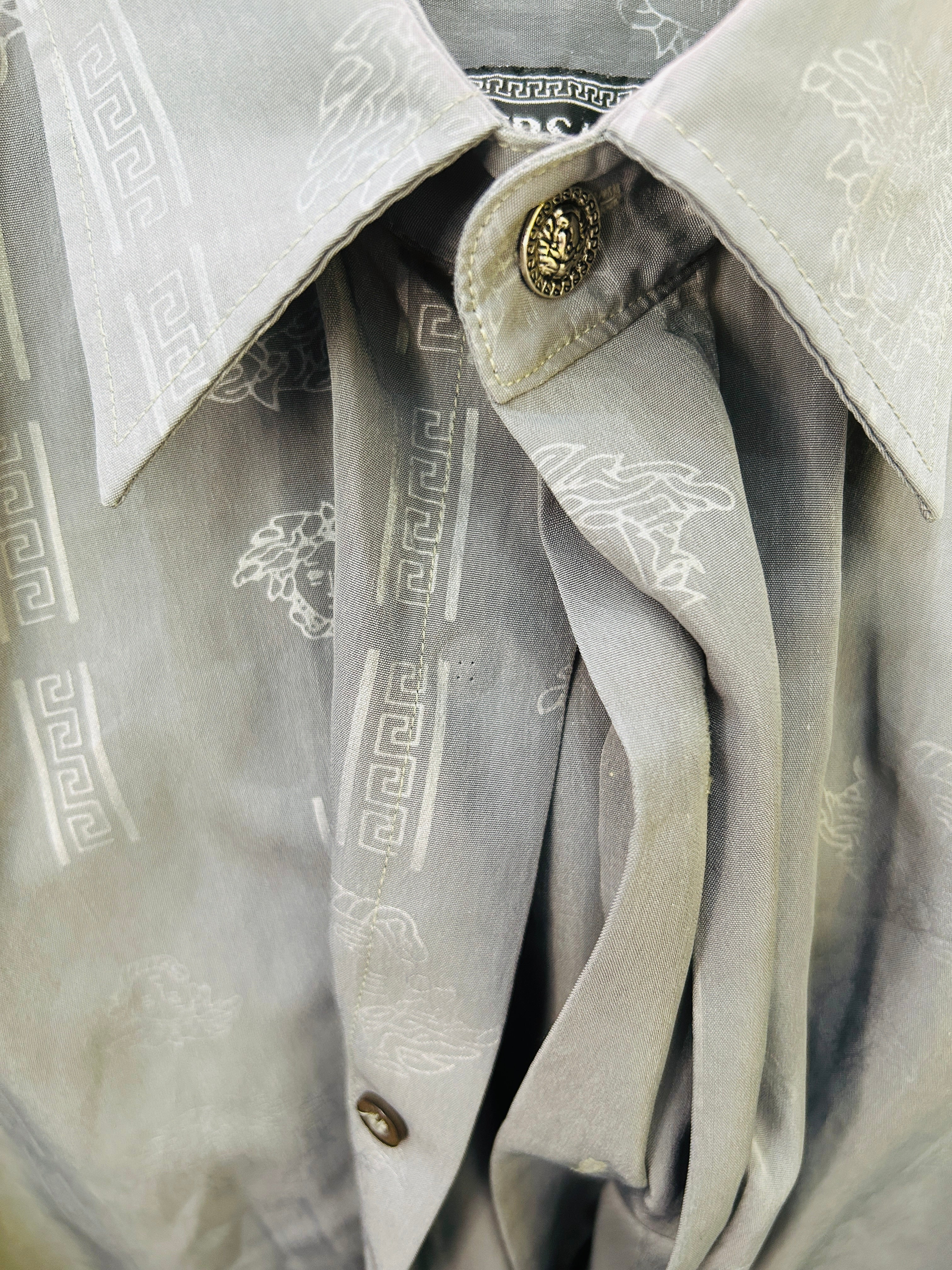 L Vintage Versace Oversacer classic Shirt gray/blue