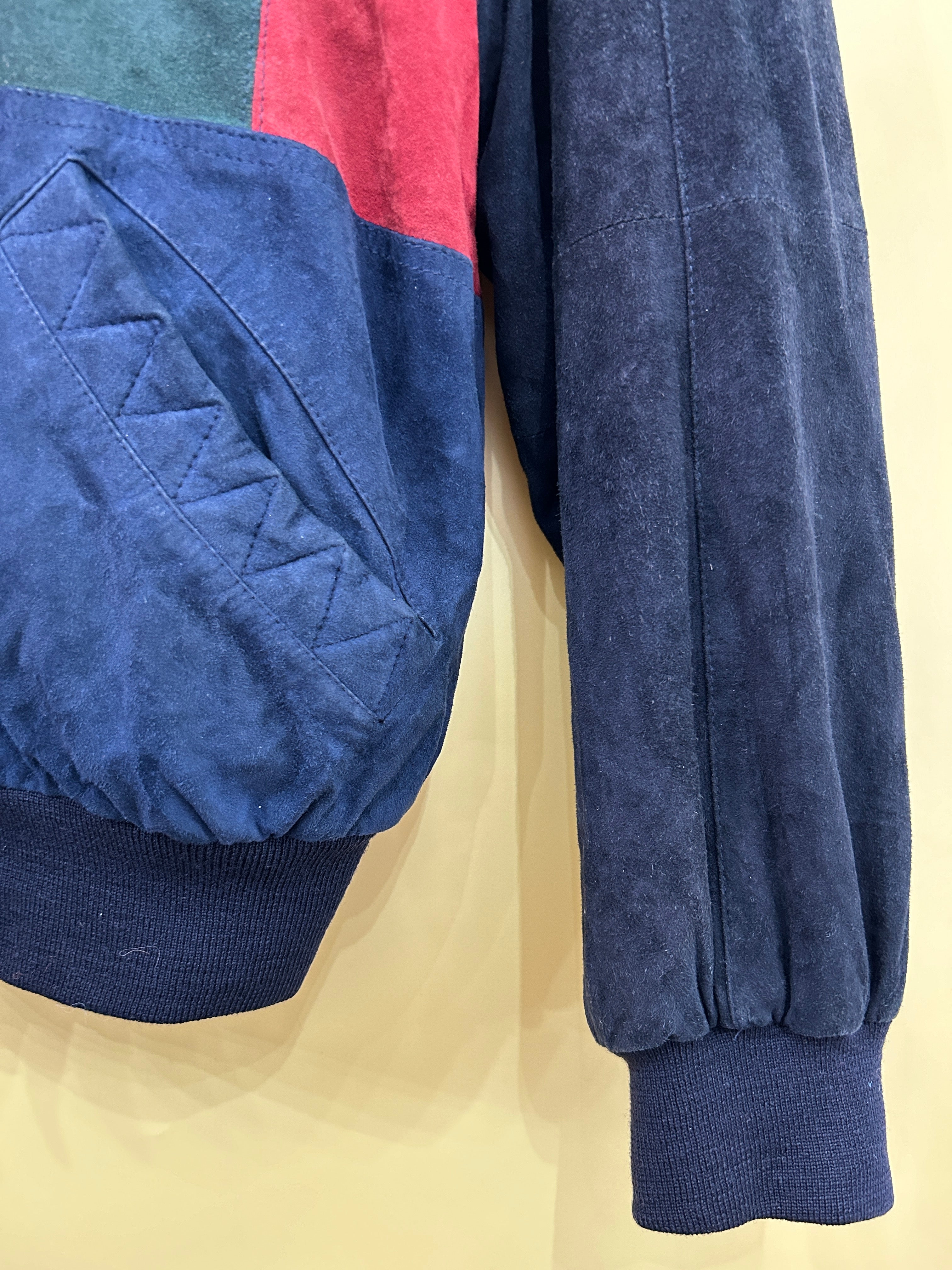 M-L Vintage Suede Leather Jacket stripes