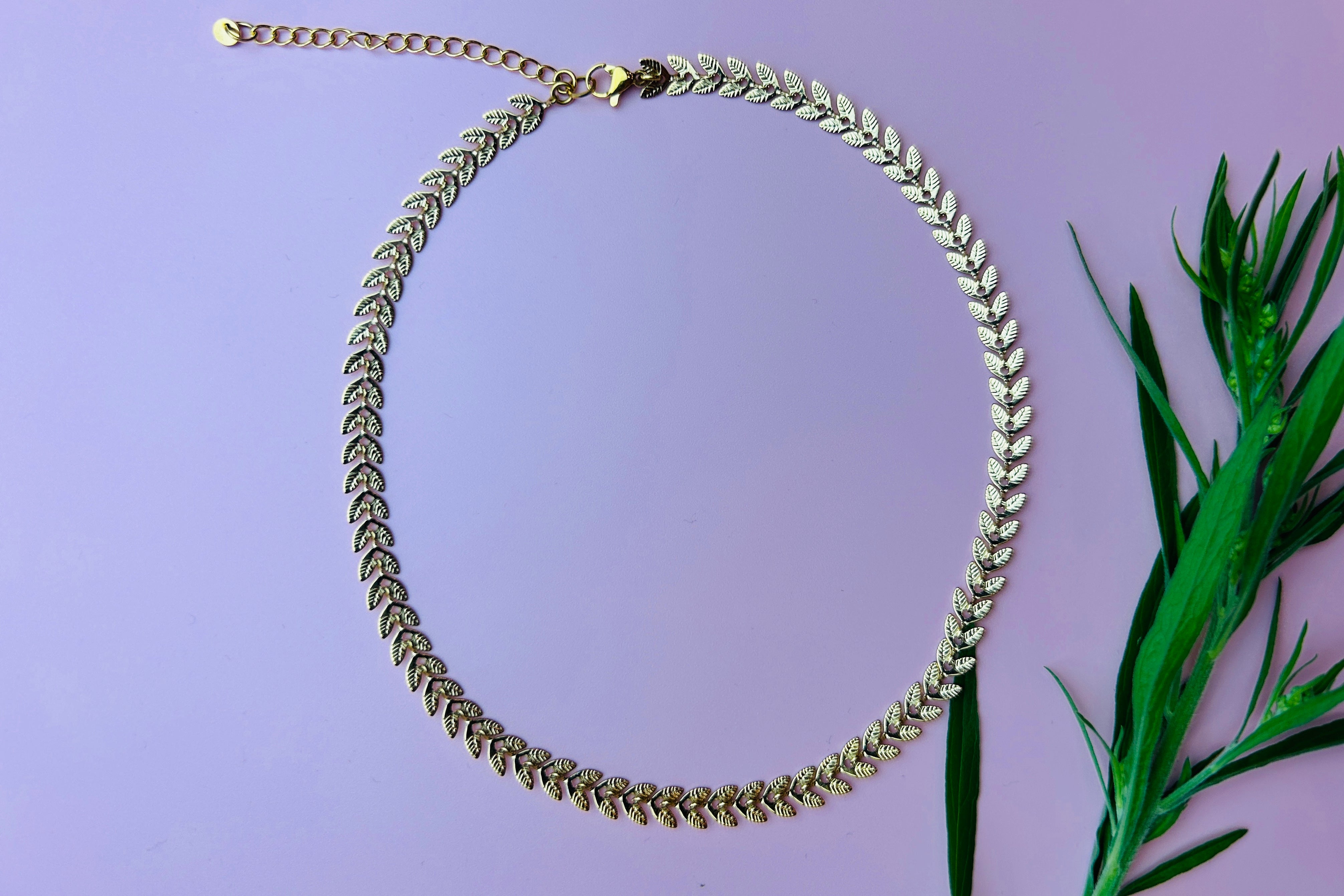 Choker Halskette Blätter