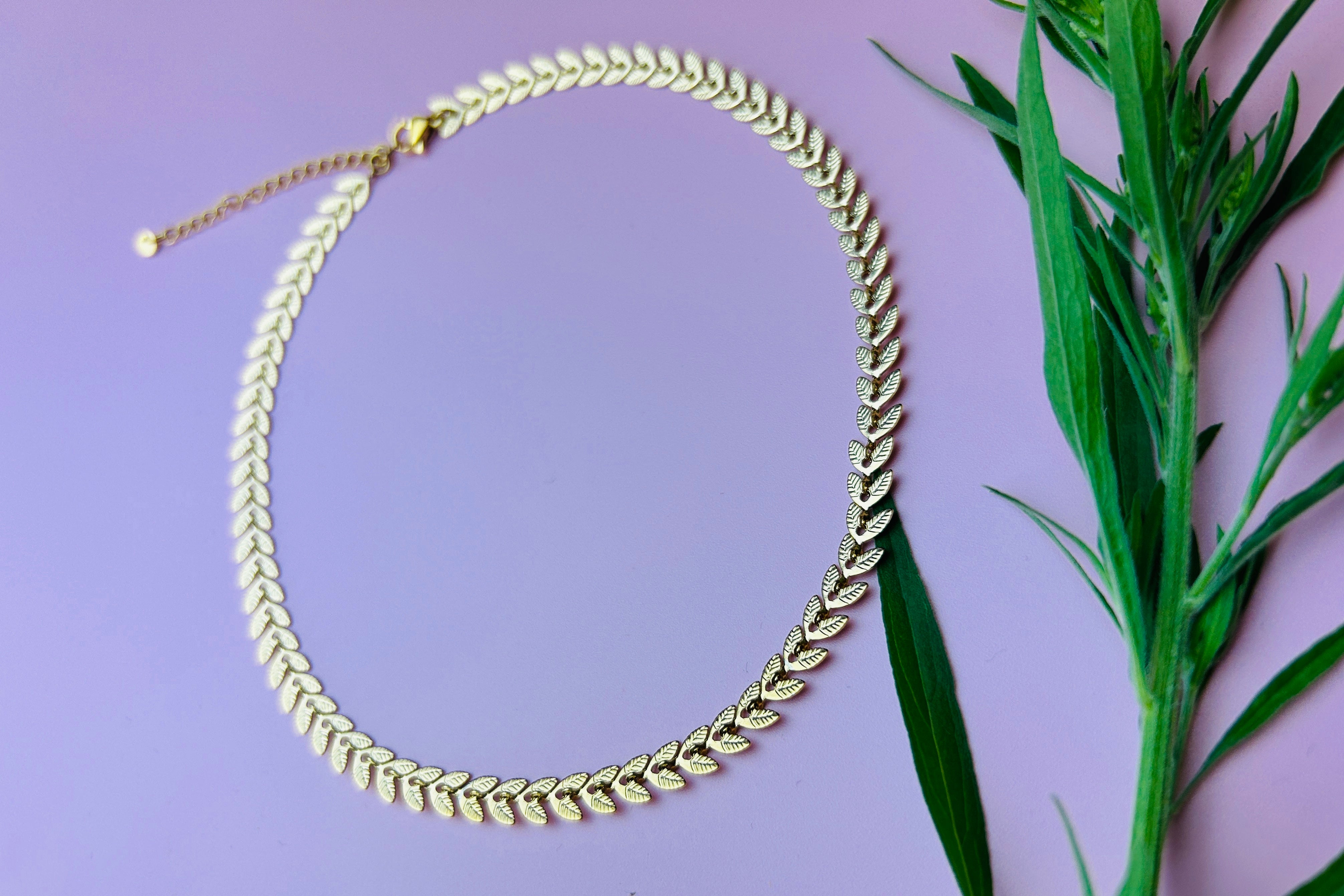 Choker Halskette Blätter
