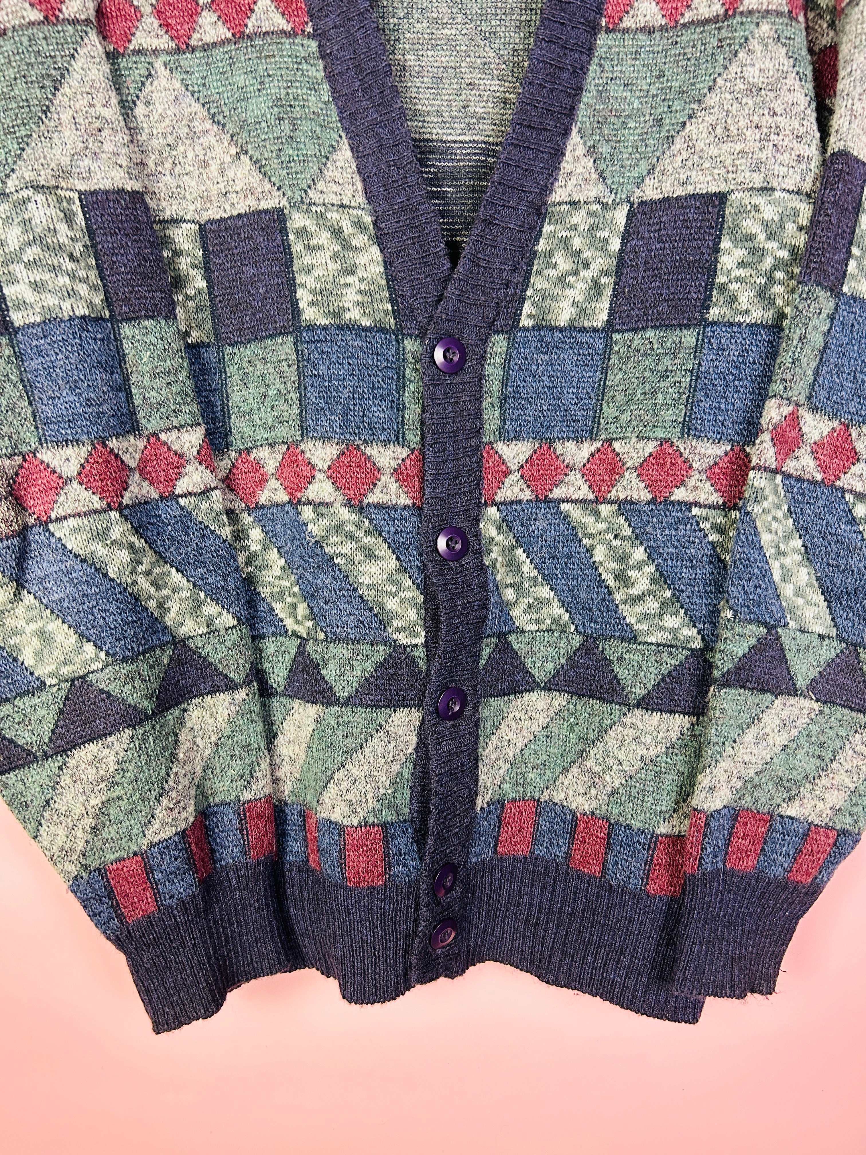 M Cardigan geometrische Muster