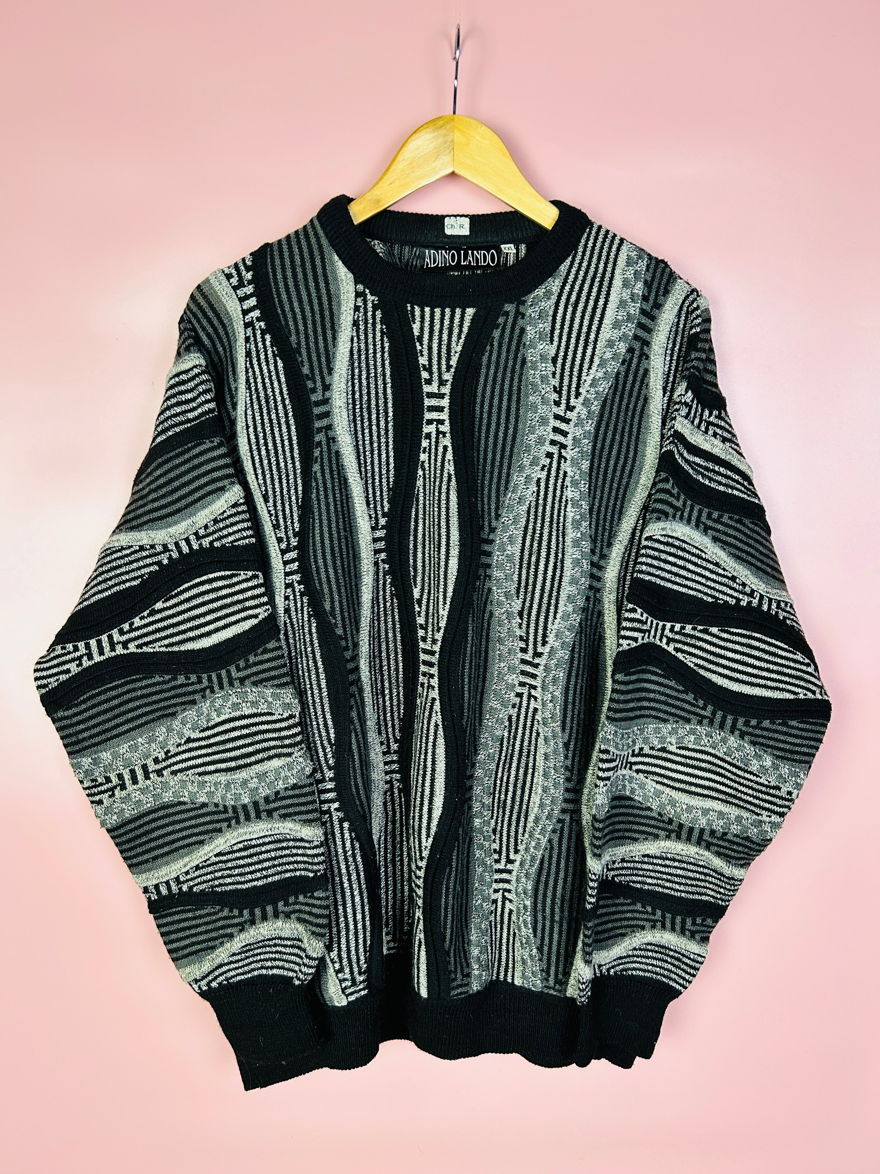 L Adino Lando Pullover abstrakte Streifen