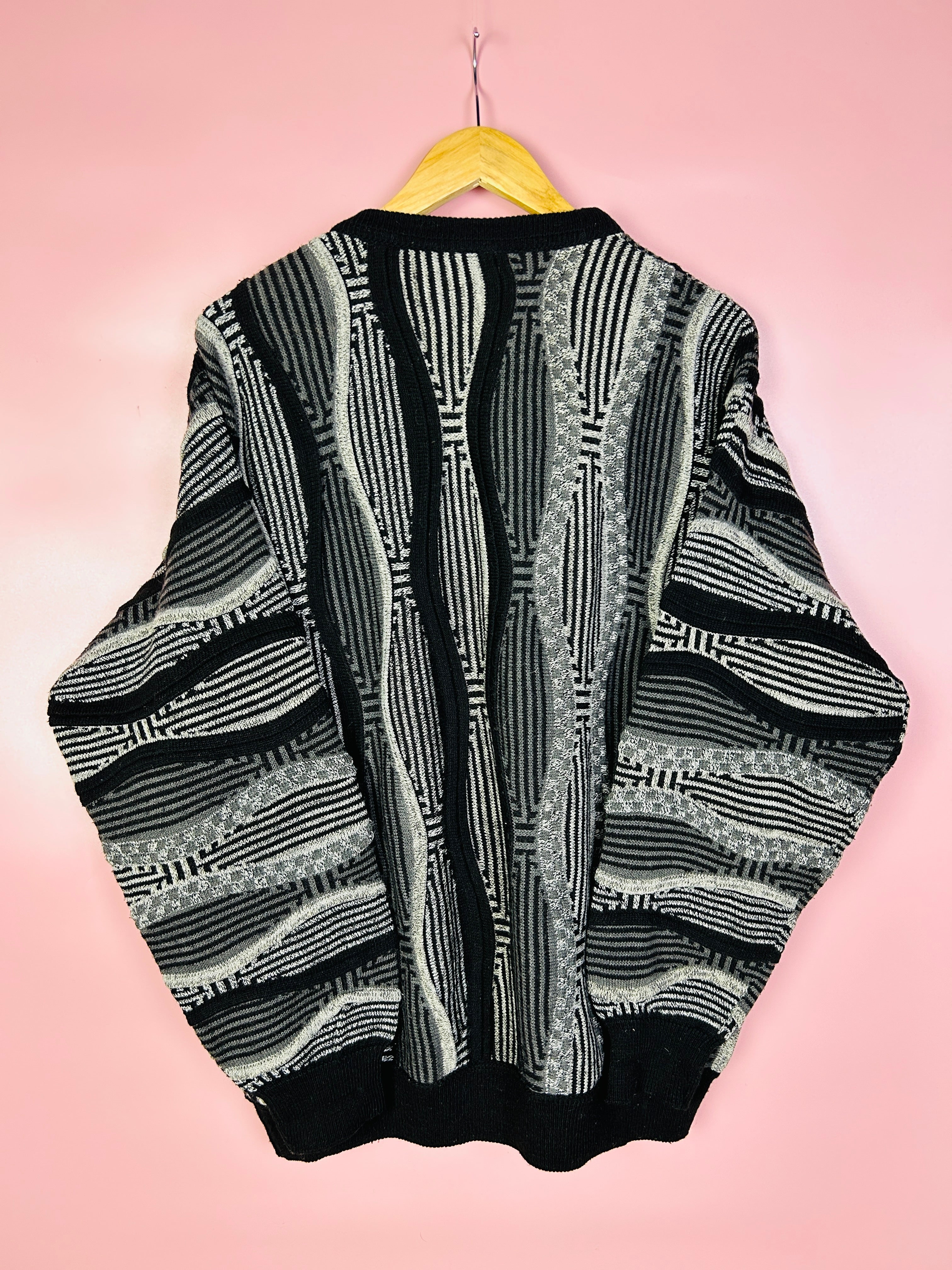 L Adino Lando Pullover abstrakte Streifen