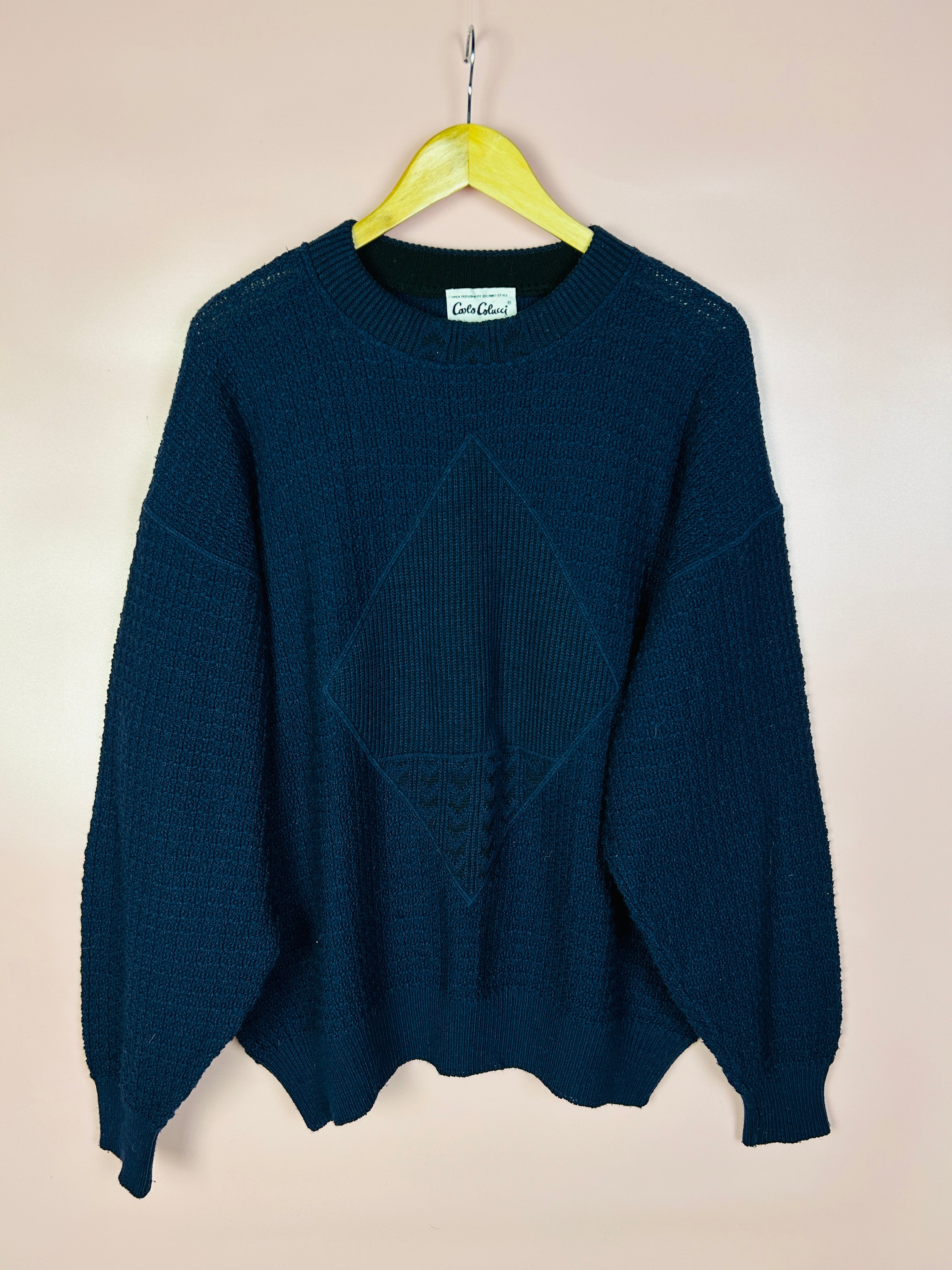 M Carlo Colucci Pullover dunkelblau