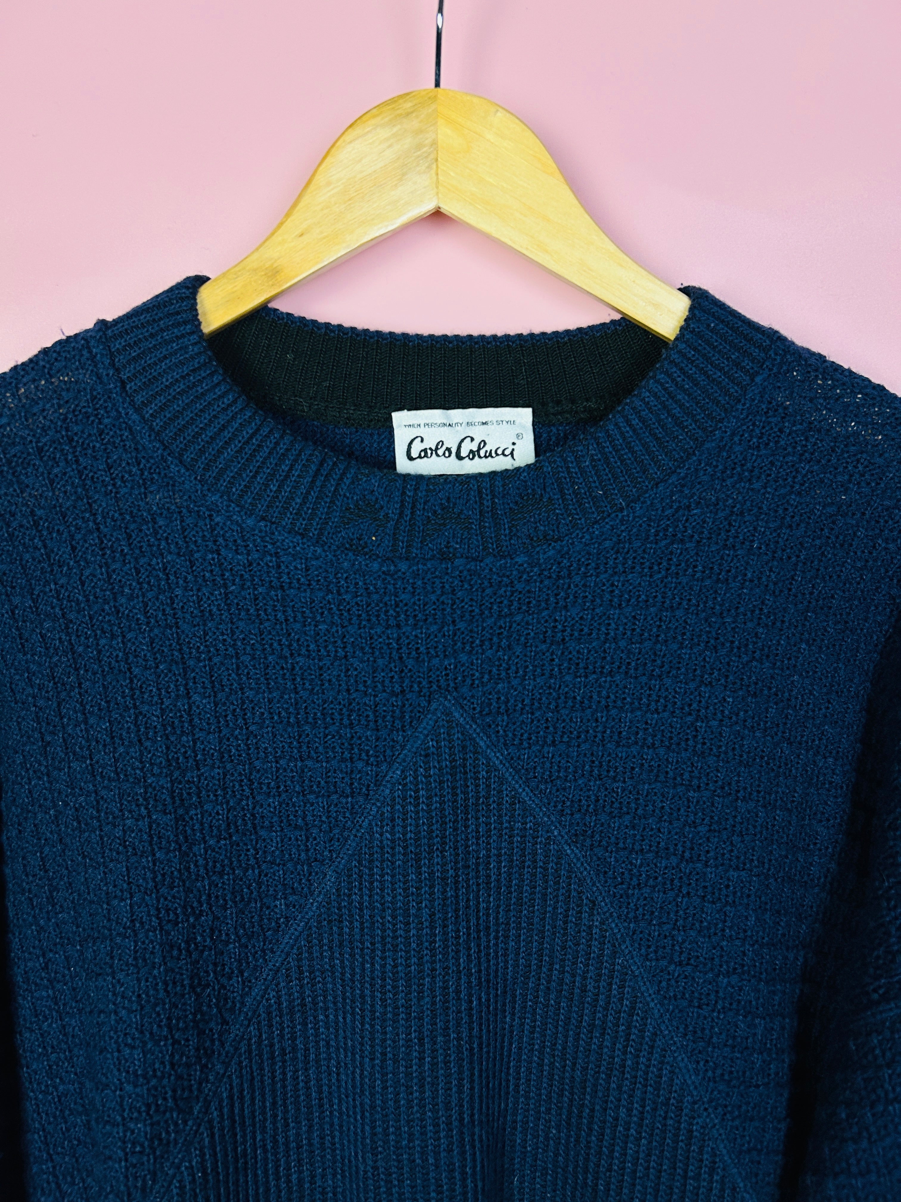 M Carlo Colucci Pullover dunkelblau