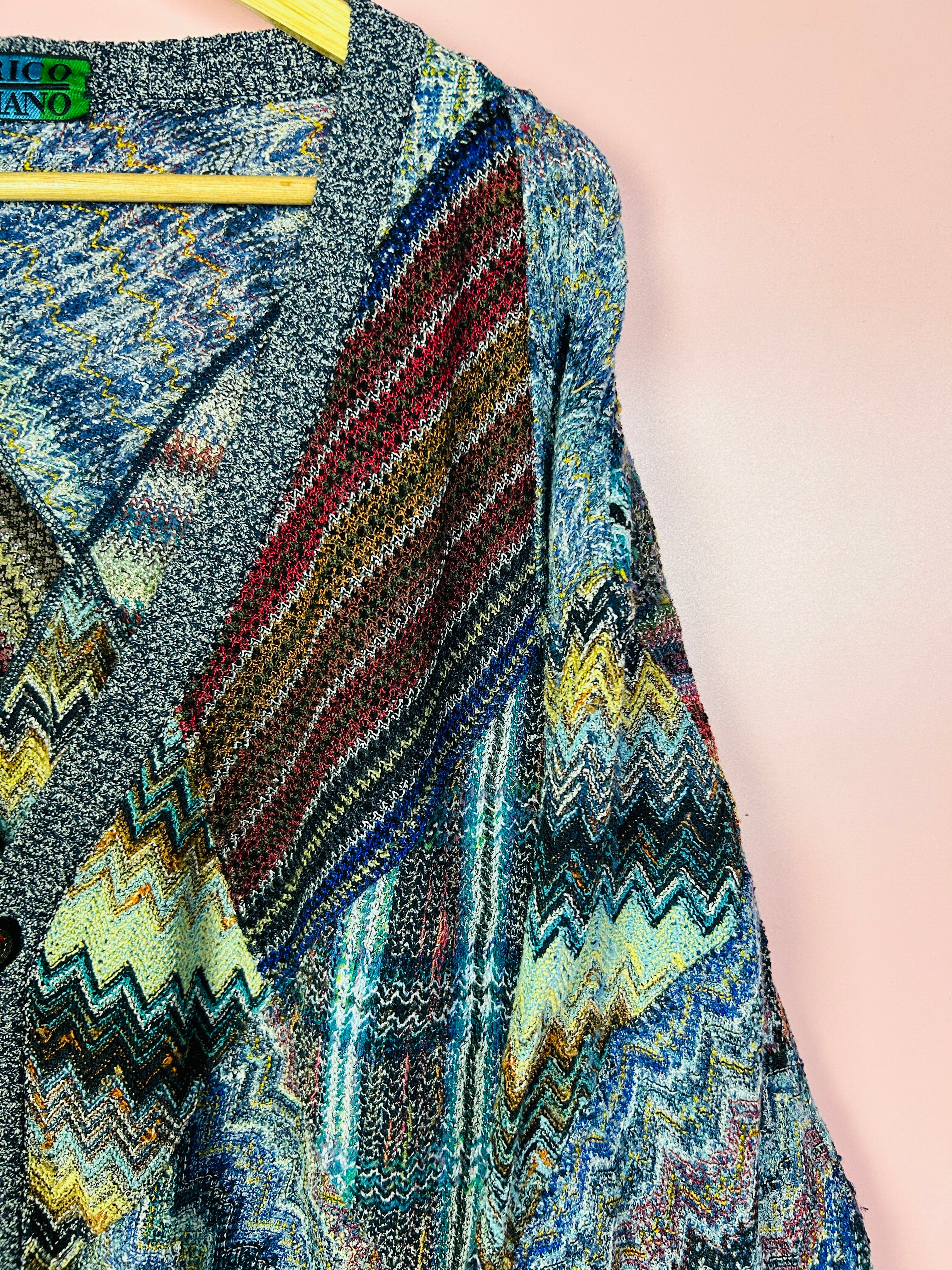 L Enrico Ermano Cardigan abstrakt