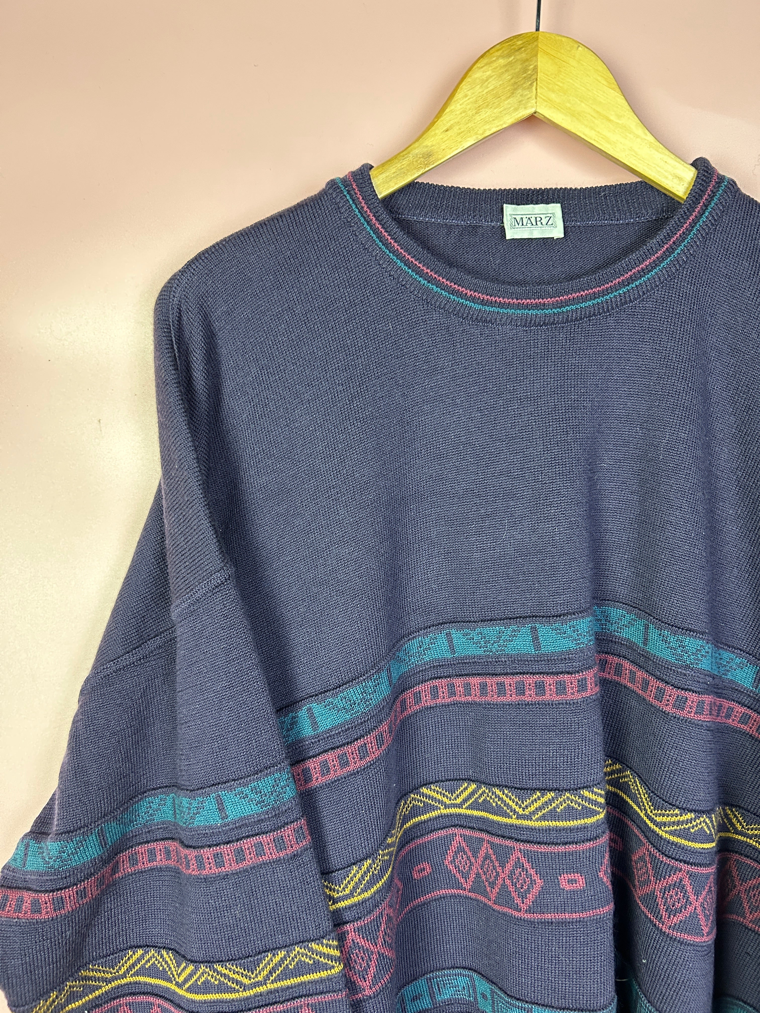 M-L März Pullover lila/blau