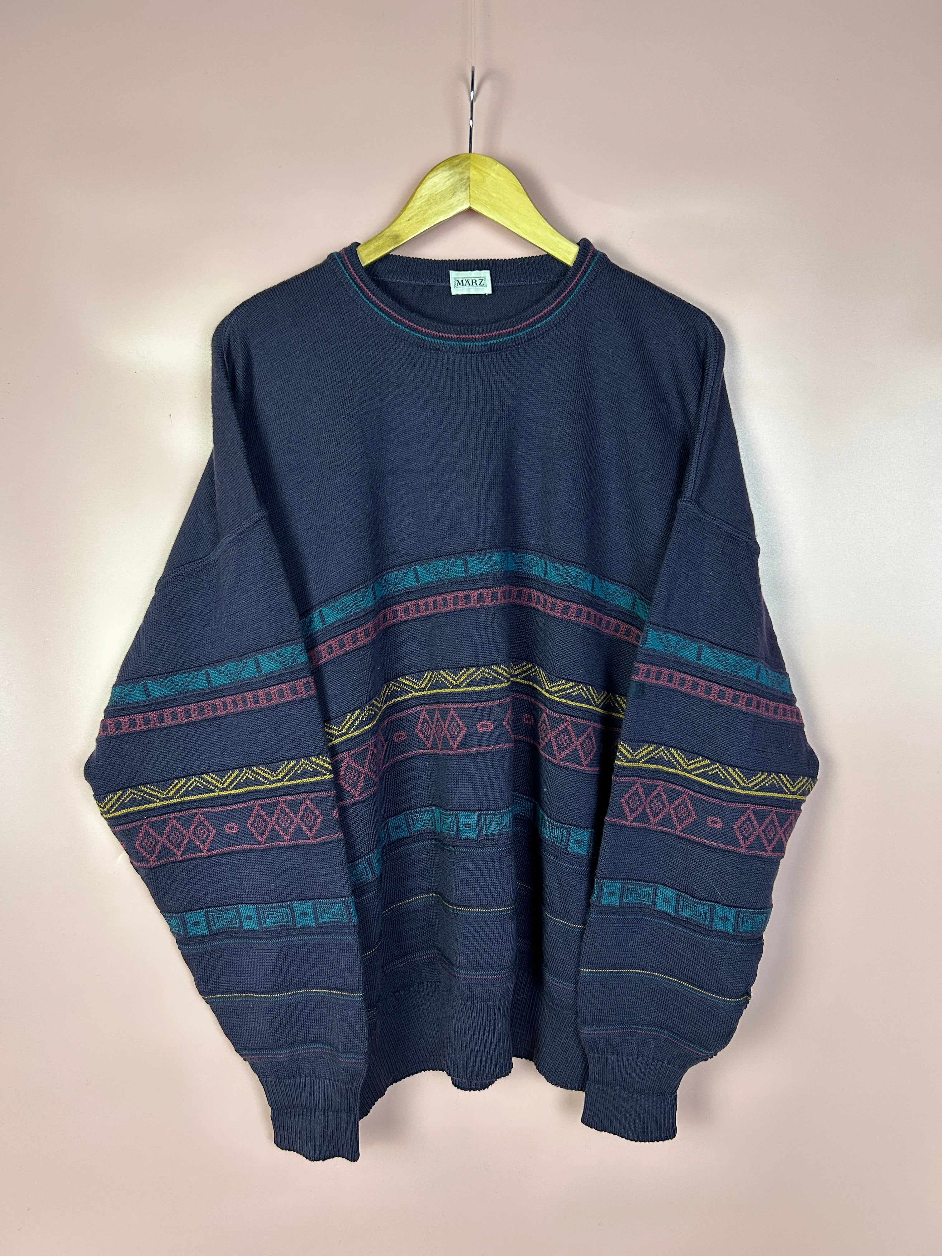 M-L März Pullover lila/blau
