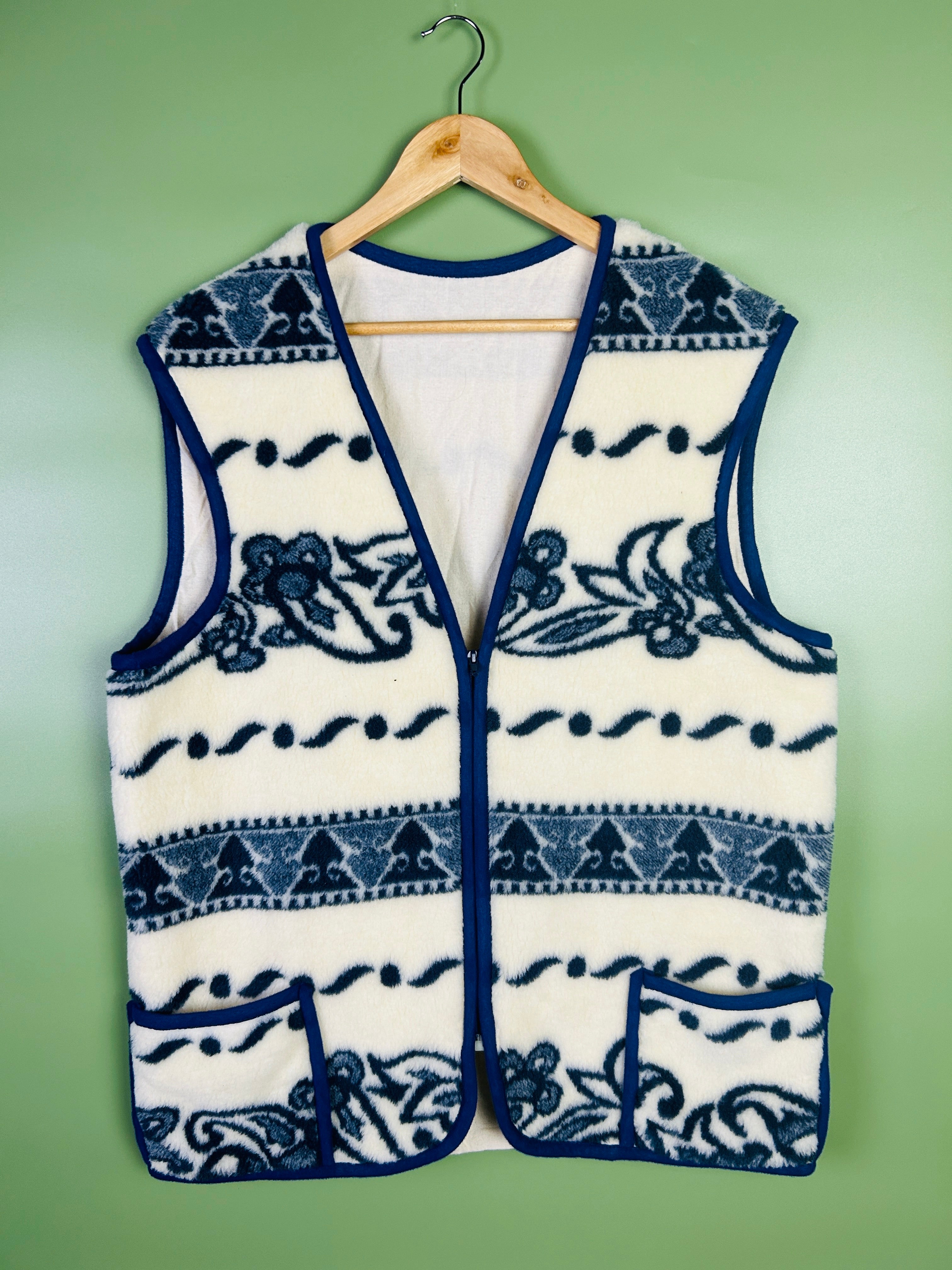XL Fleece Weste Tribal Muster