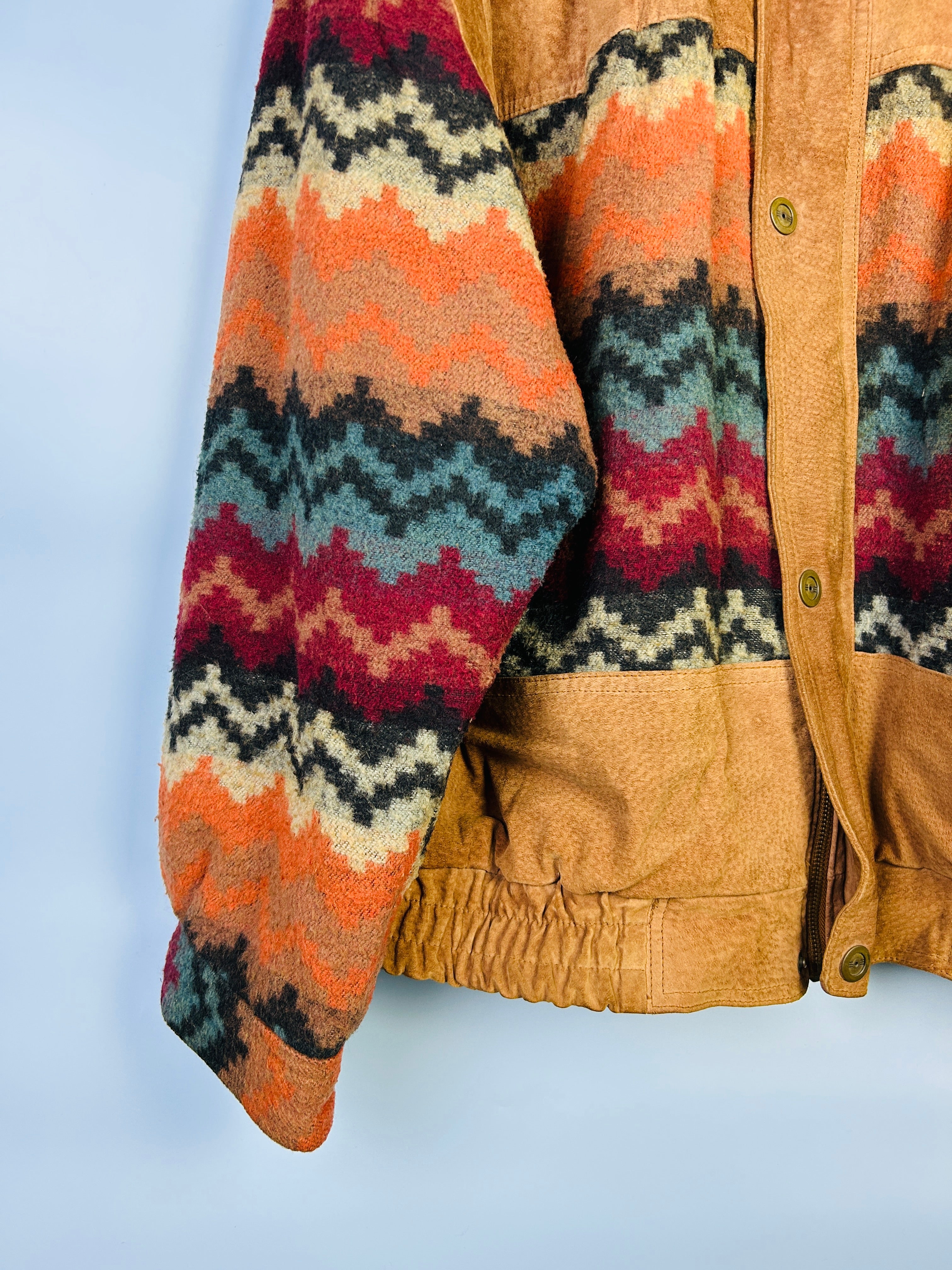 L Wildleder Bomber Navajo Style