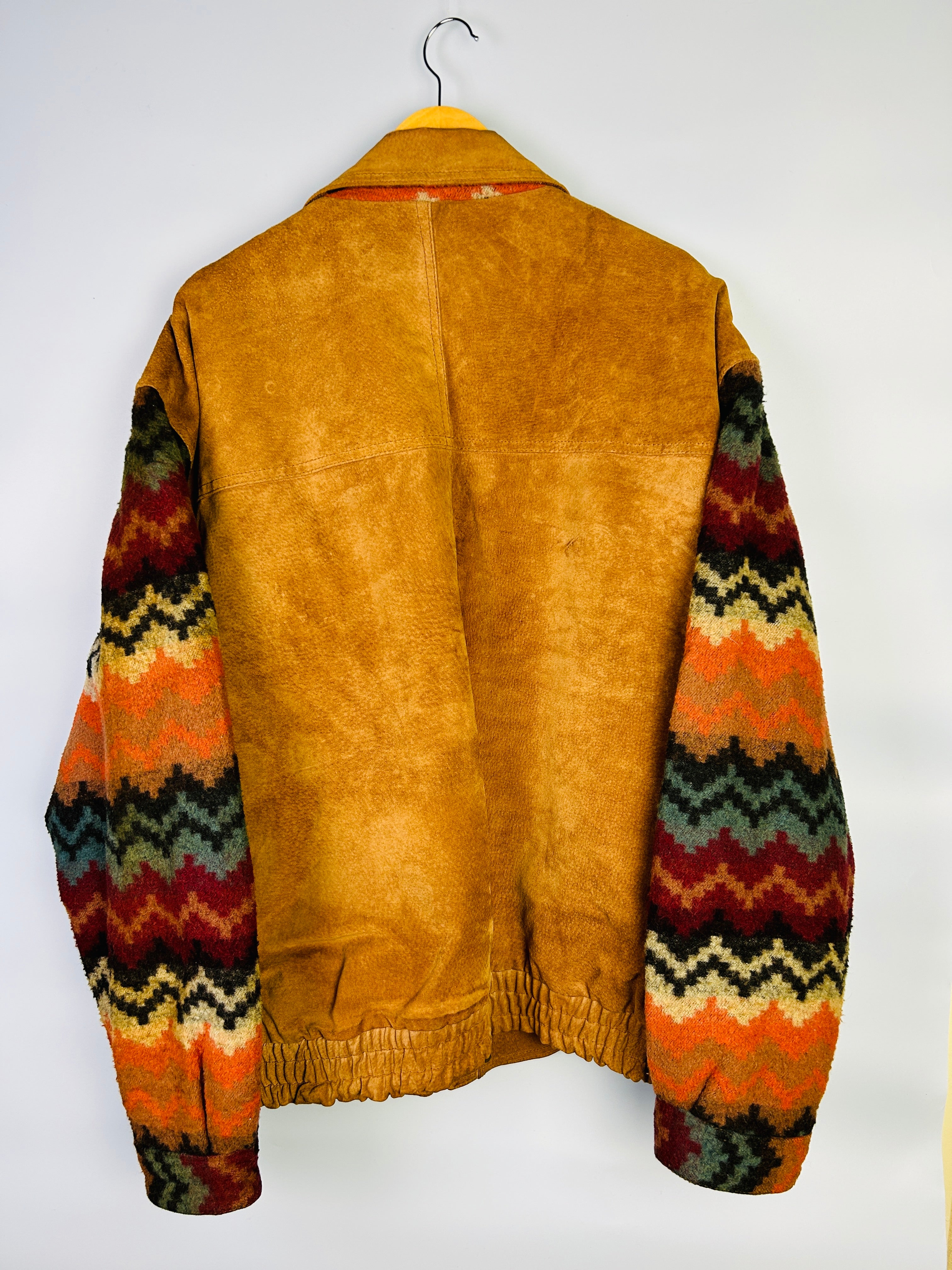 L Wildleder Bomber Navajo Style
