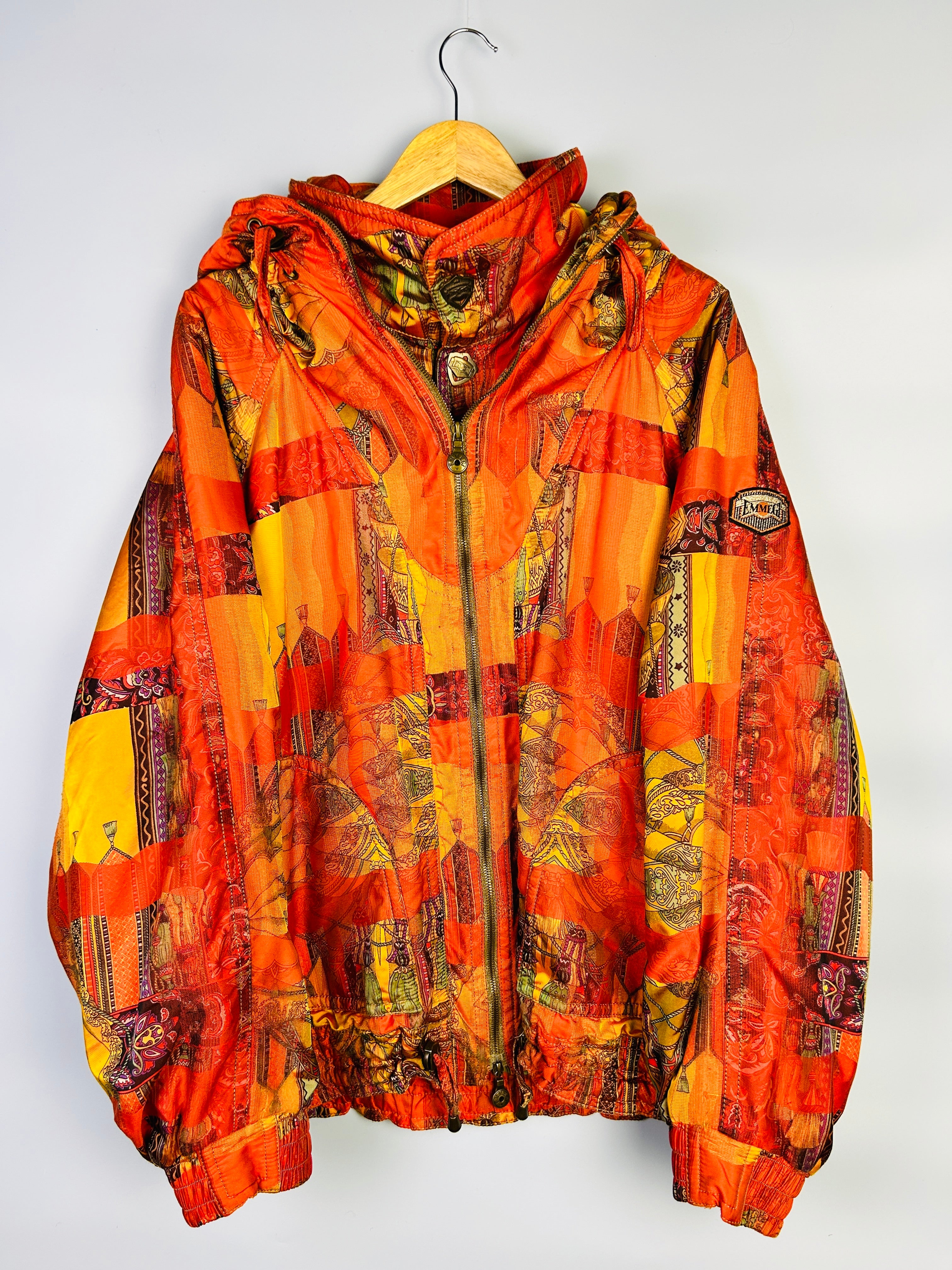 L Emmegi Bomber Jacke ausgefallene Muster