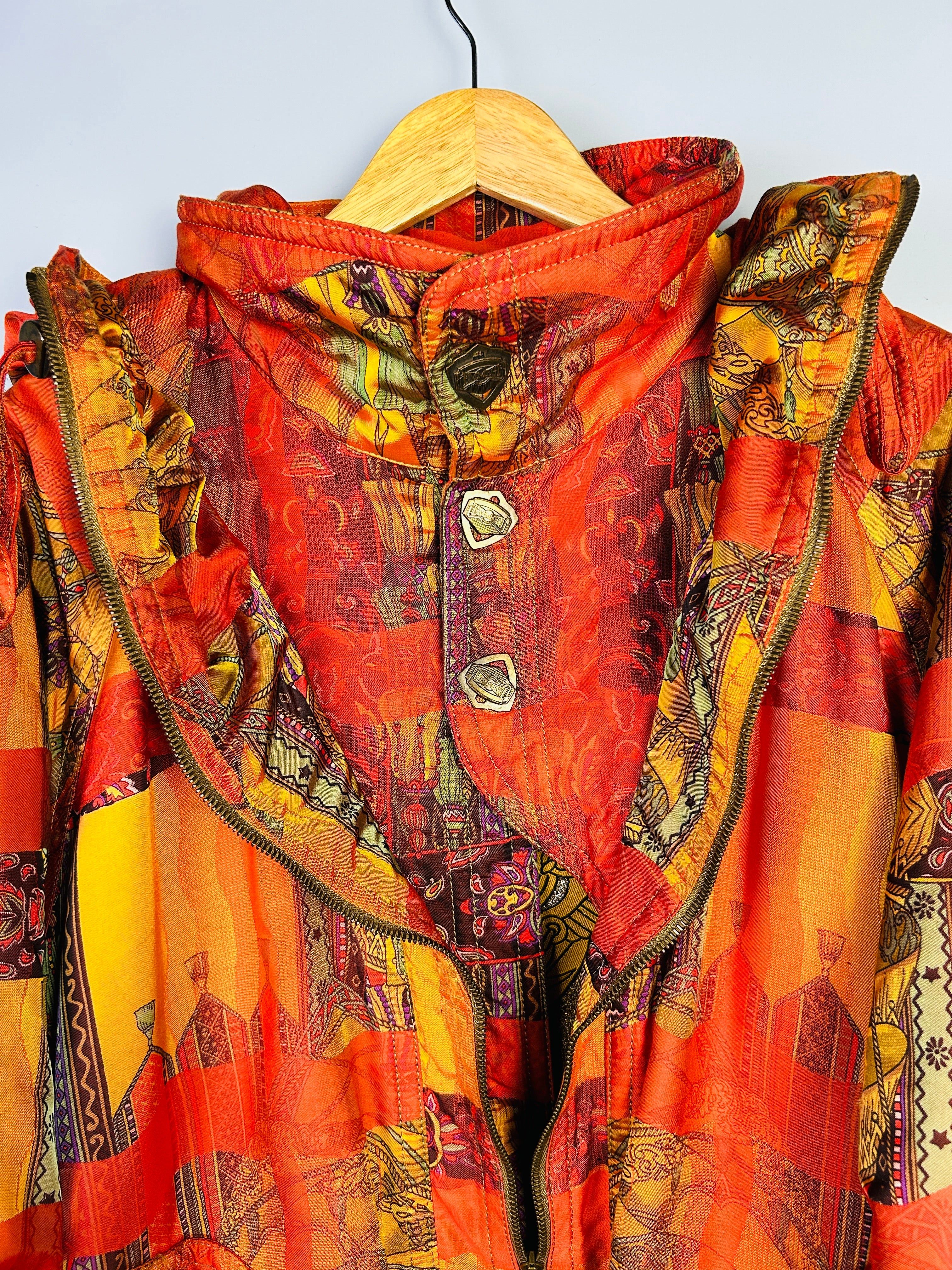 L Emmegi Bomber Jacke ausgefallene Muster