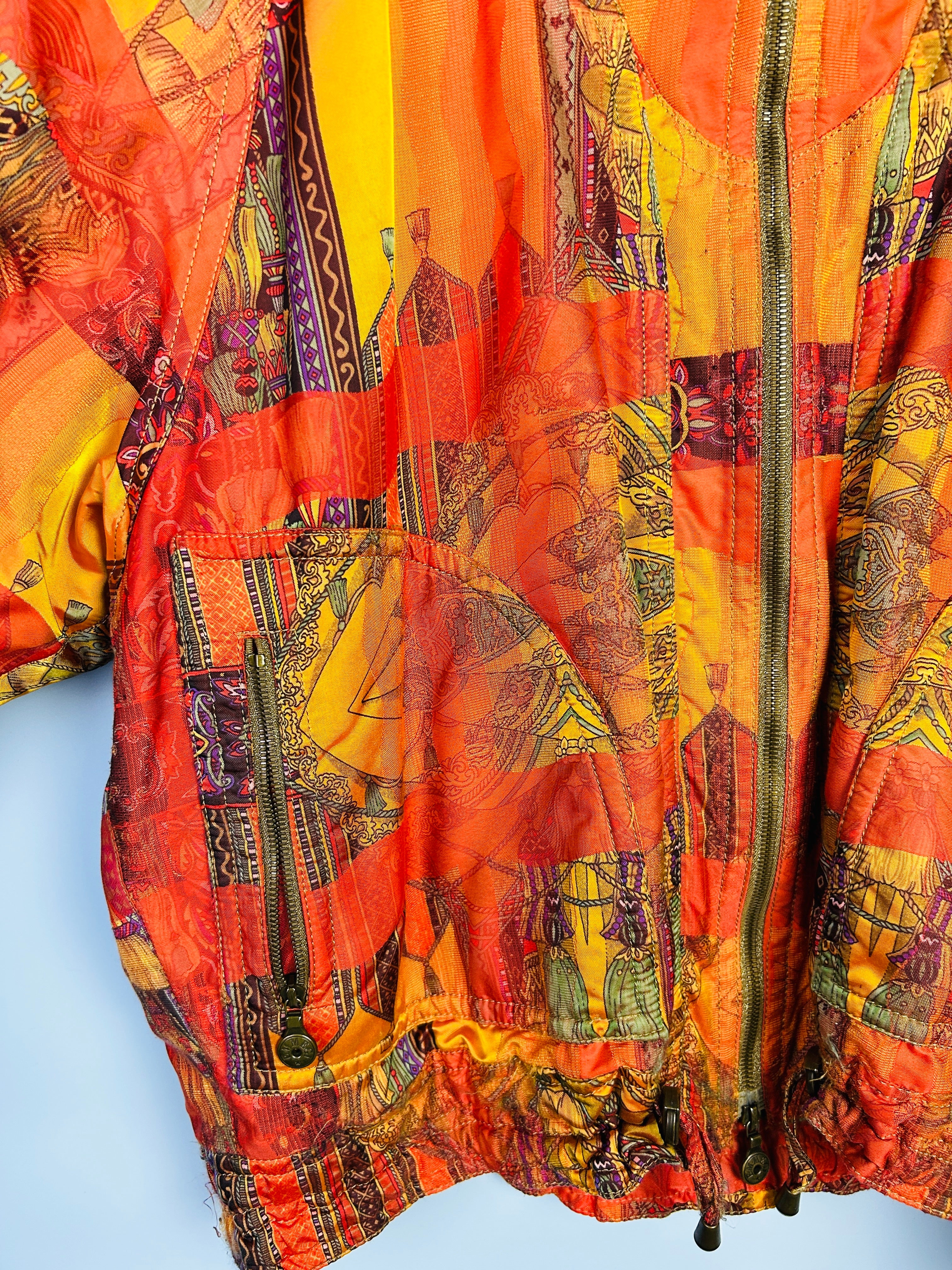 L Emmegi Bomber Jacke ausgefallene Muster
