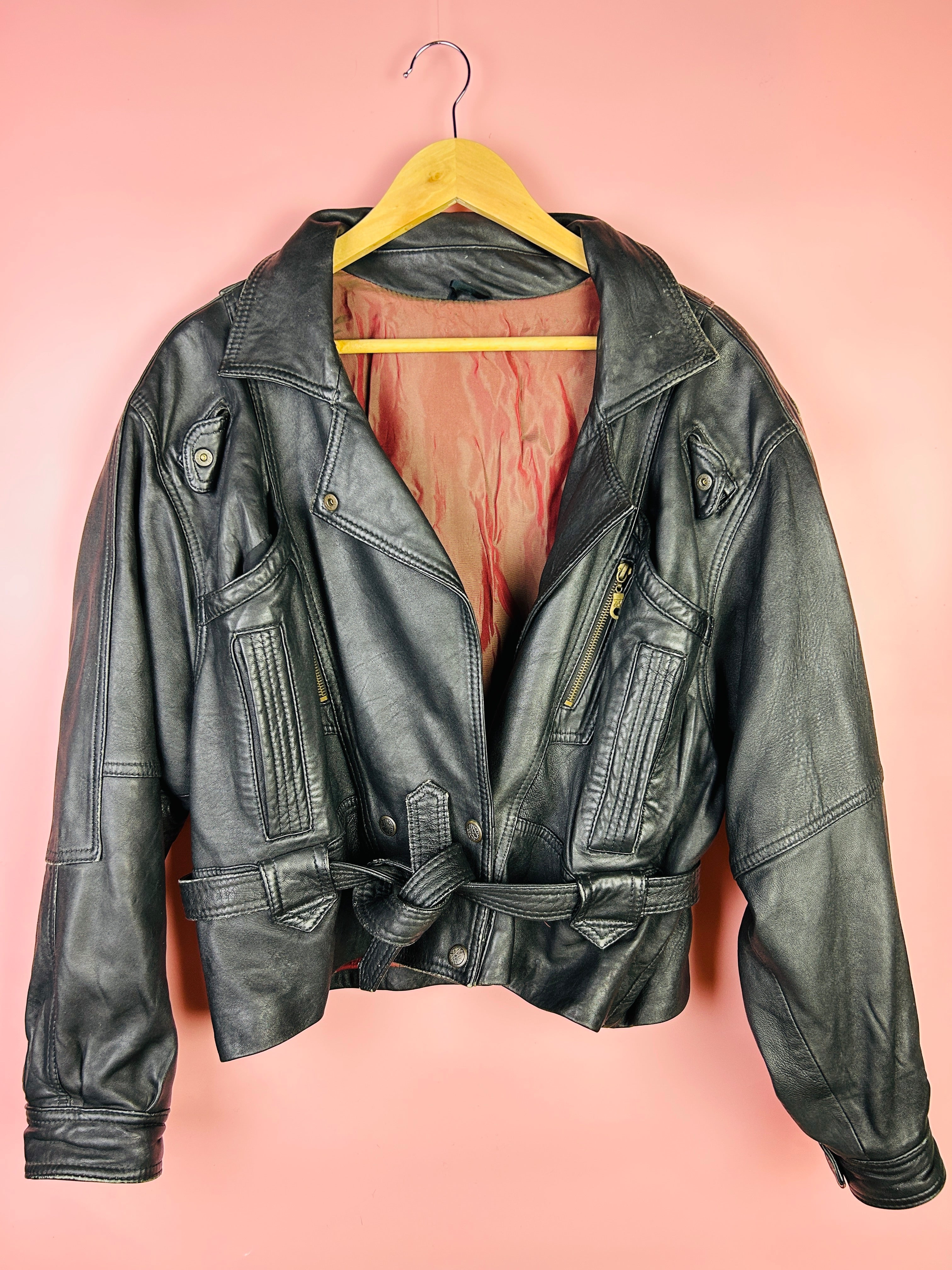 M cropped Lederjacke Damen