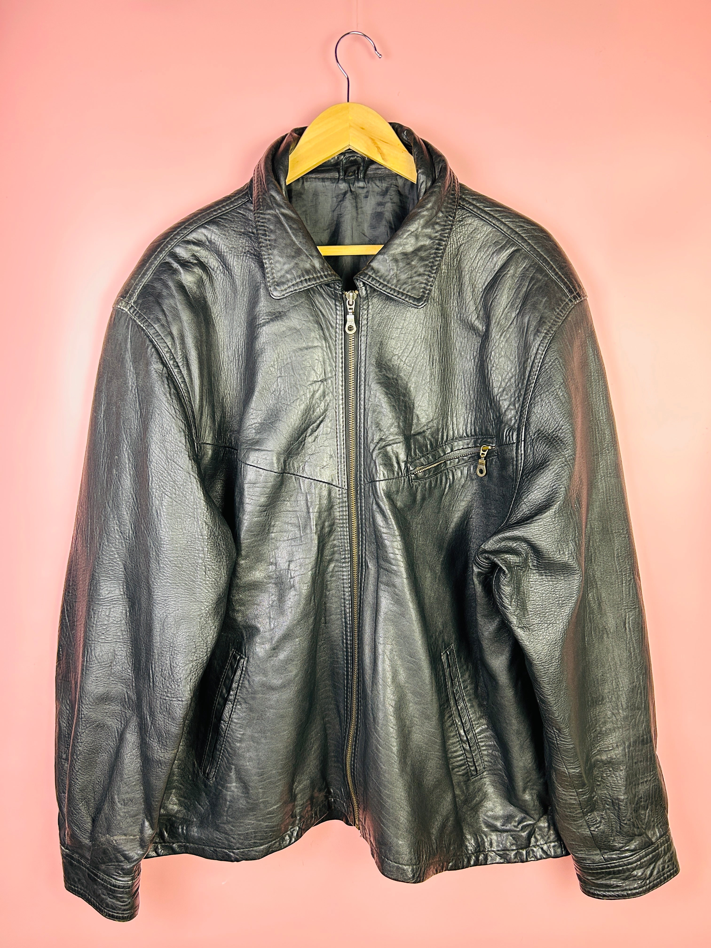 XL Lederjacke schwarz