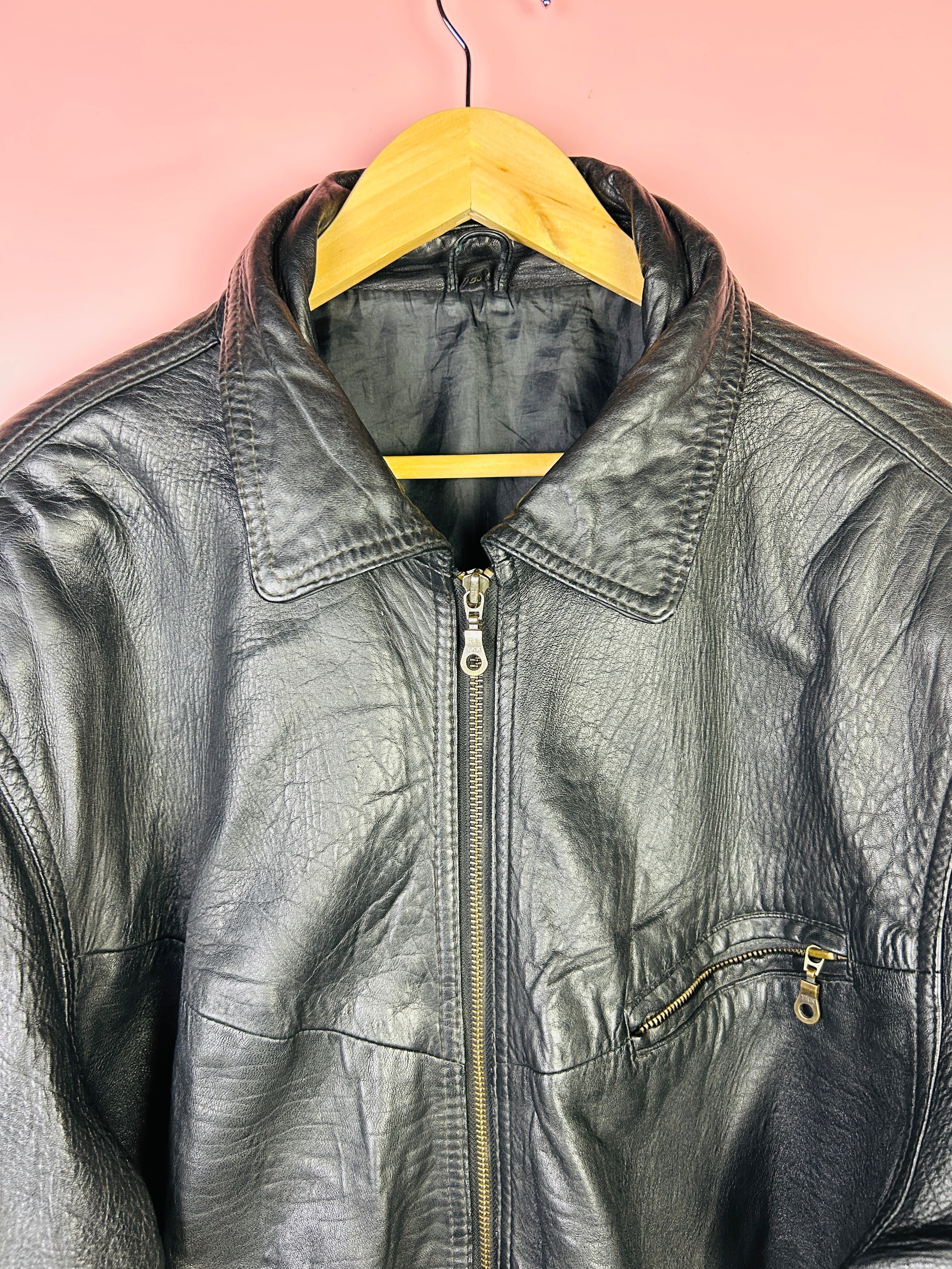 XL Lederjacke schwarz