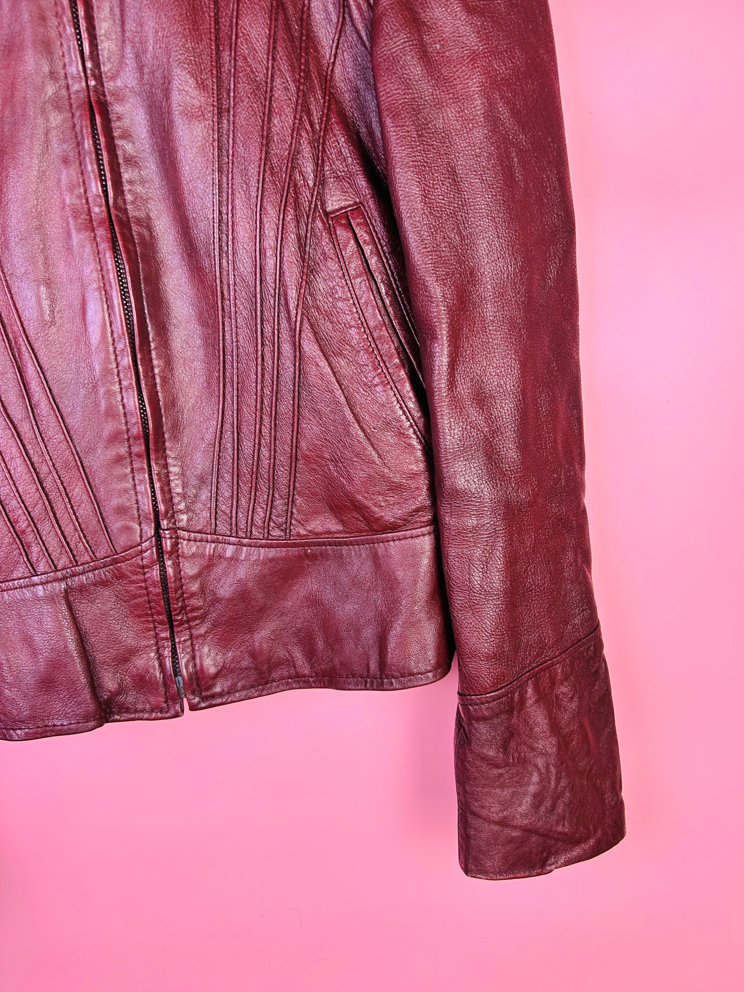 S Cropped Lederjacke Damen