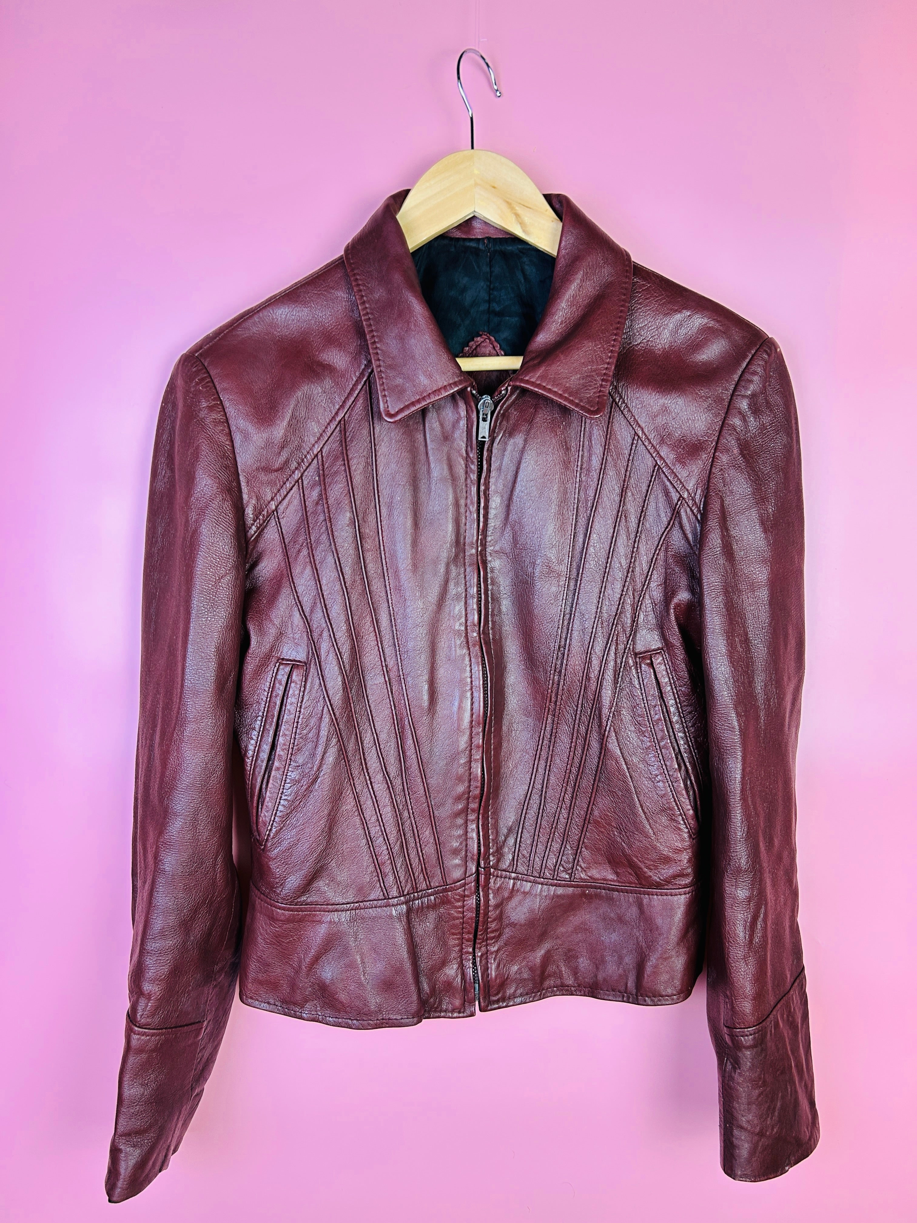 S Cropped Lederjacke Damen