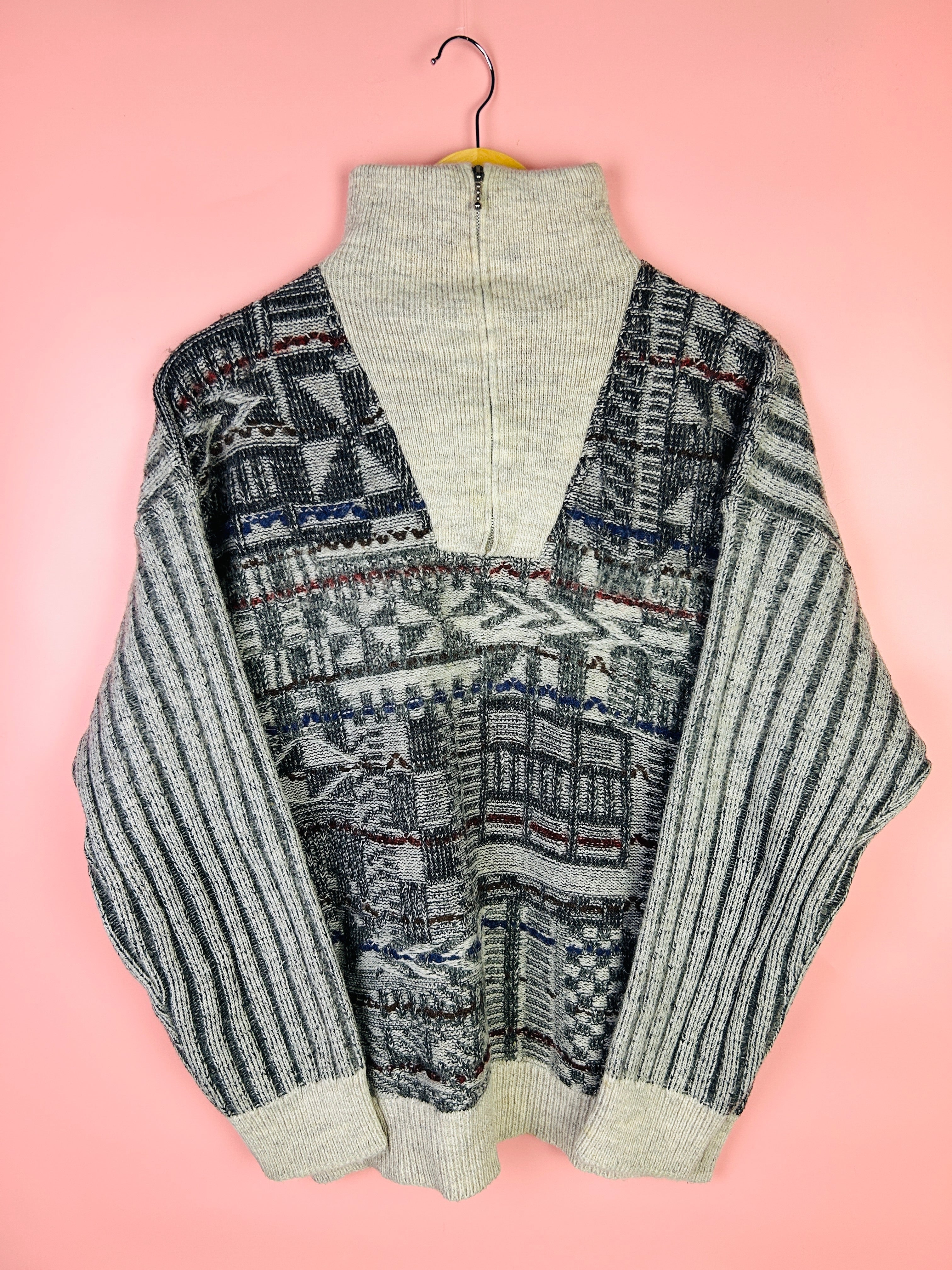 S Pullover geometrische Muster