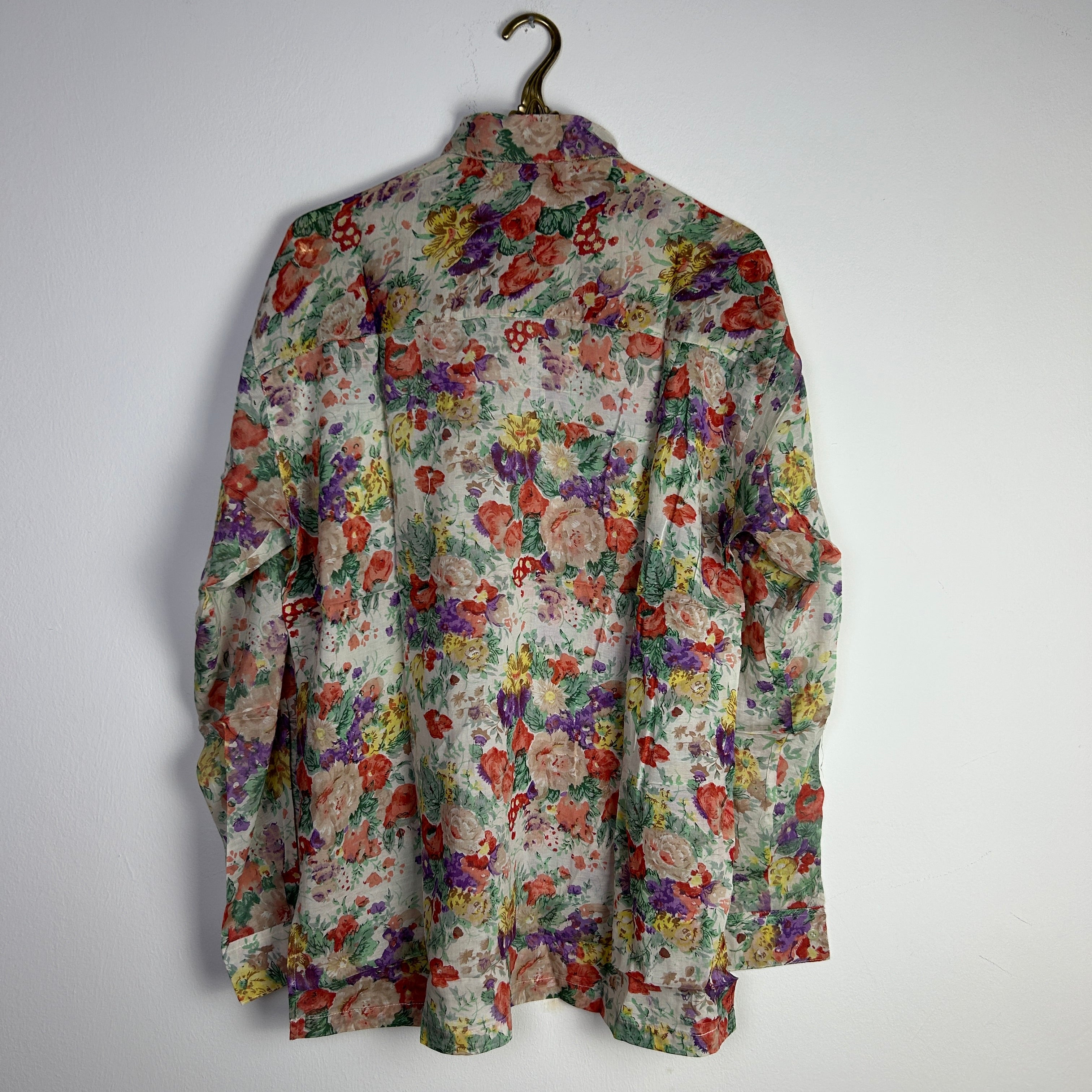 M Hemd Blumen beige