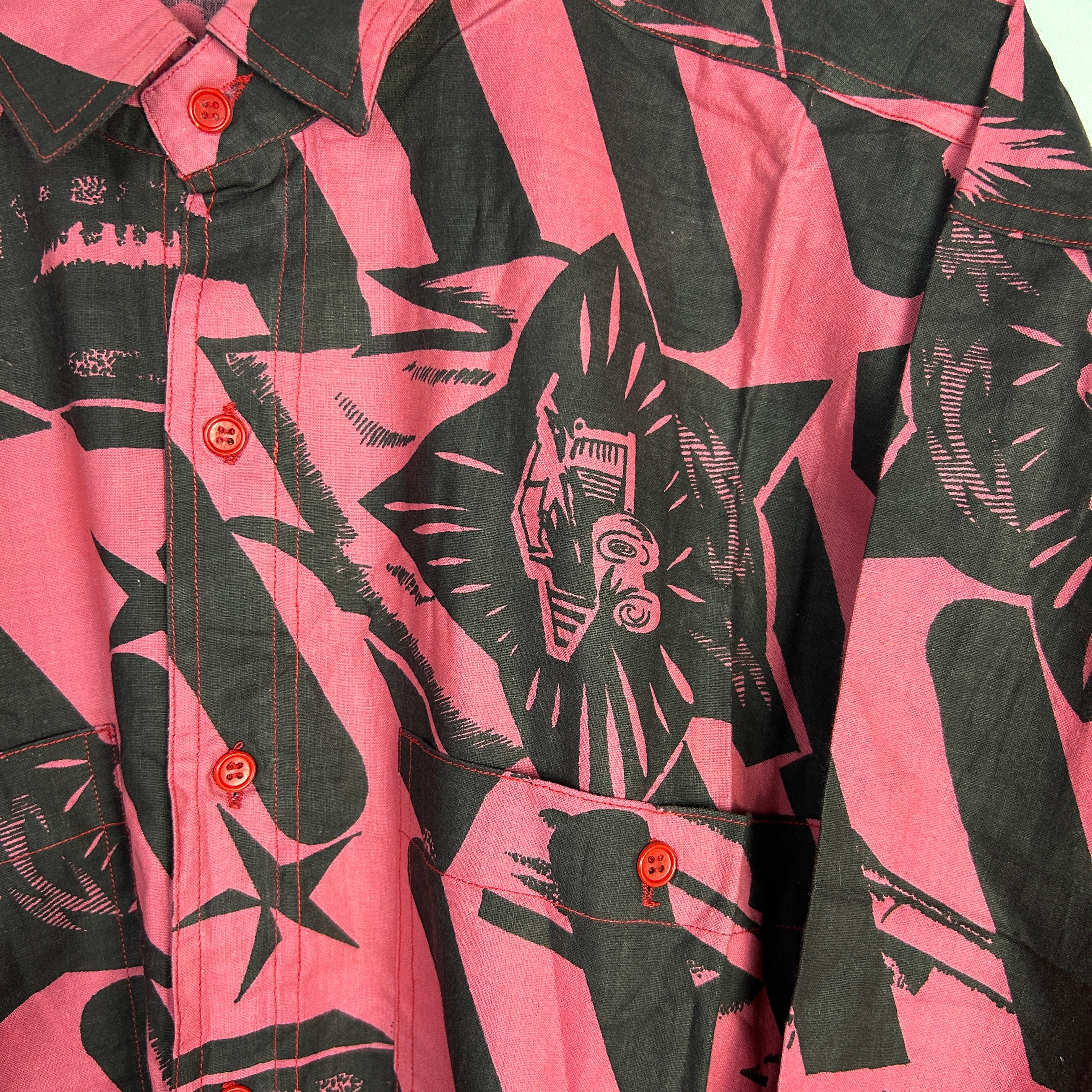 XL Hemd Autos pink/schwarz