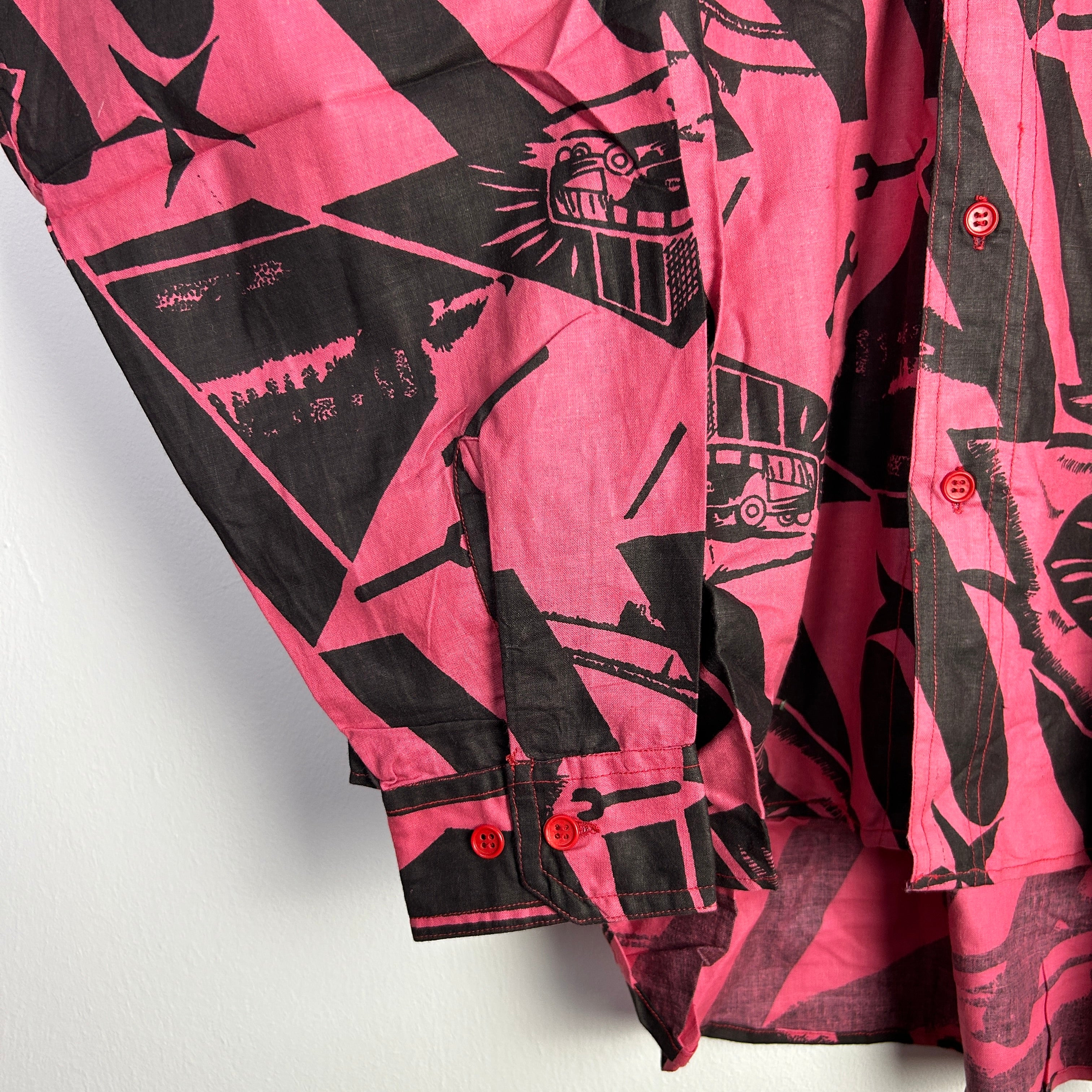 XL Hemd Autos pink/schwarz