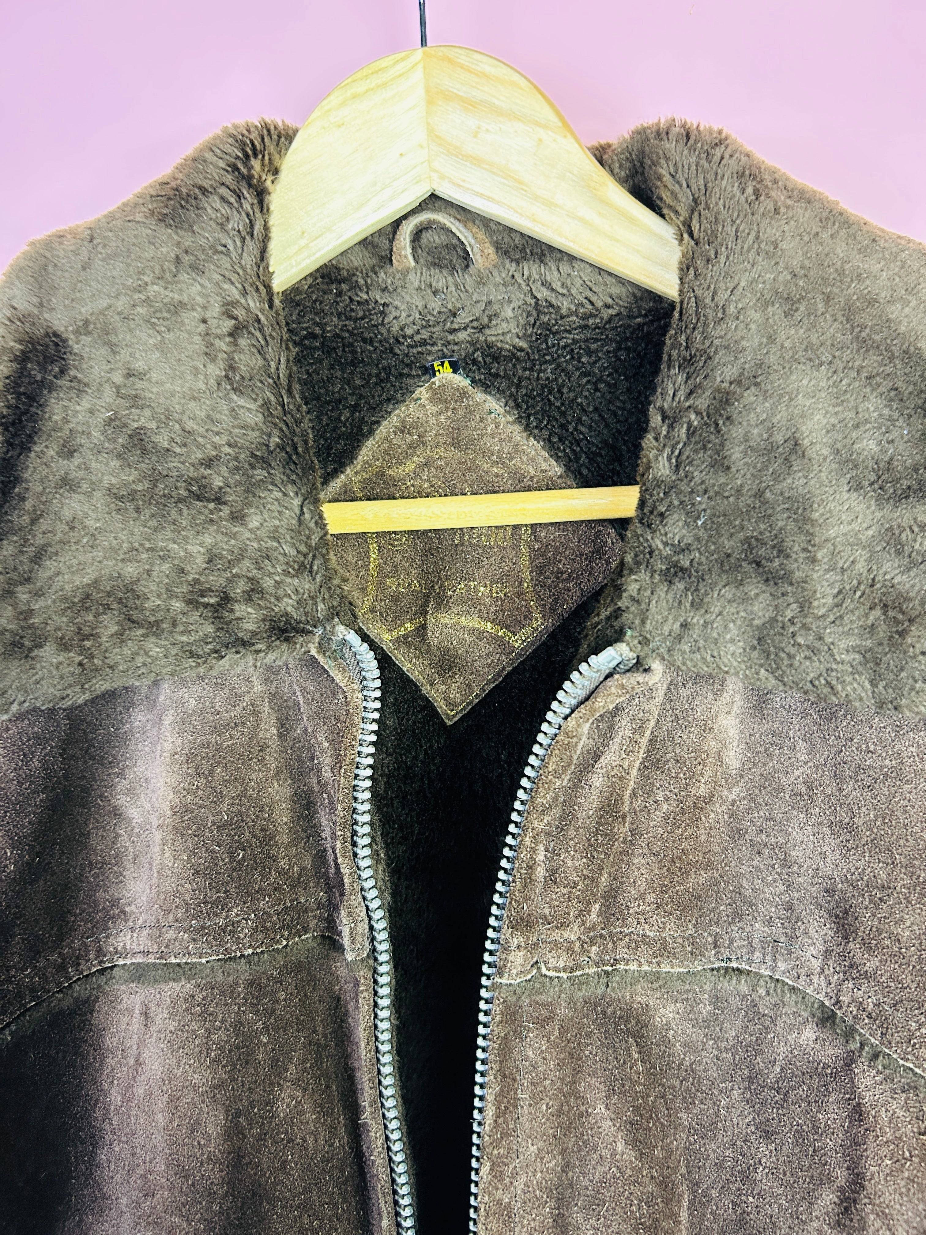 M Vintage gefütterte Wildleder Bomberjacke