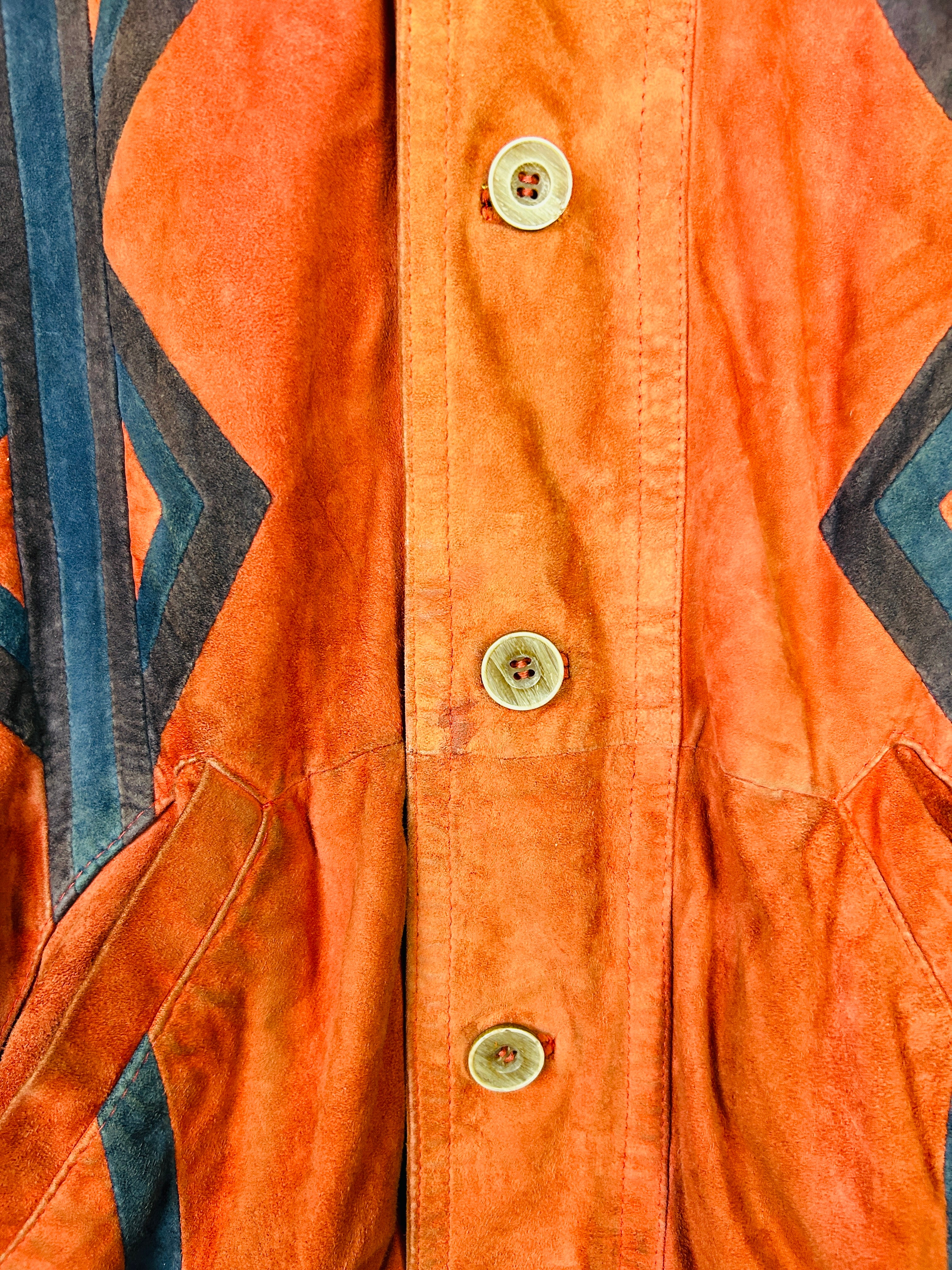 M Vintage Wildleder Bomberjacke rot