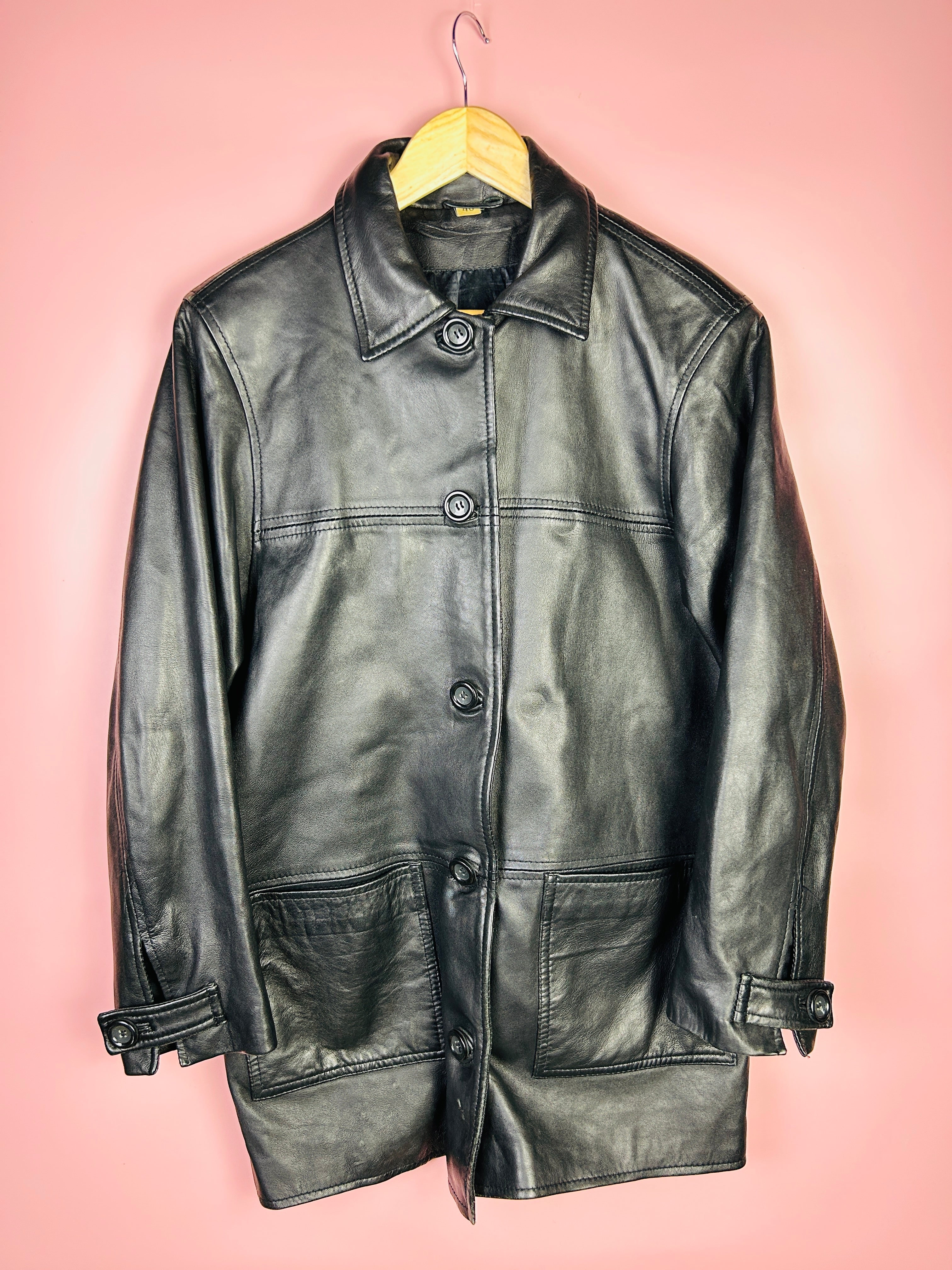 M Vintage Leder Mantel kurz