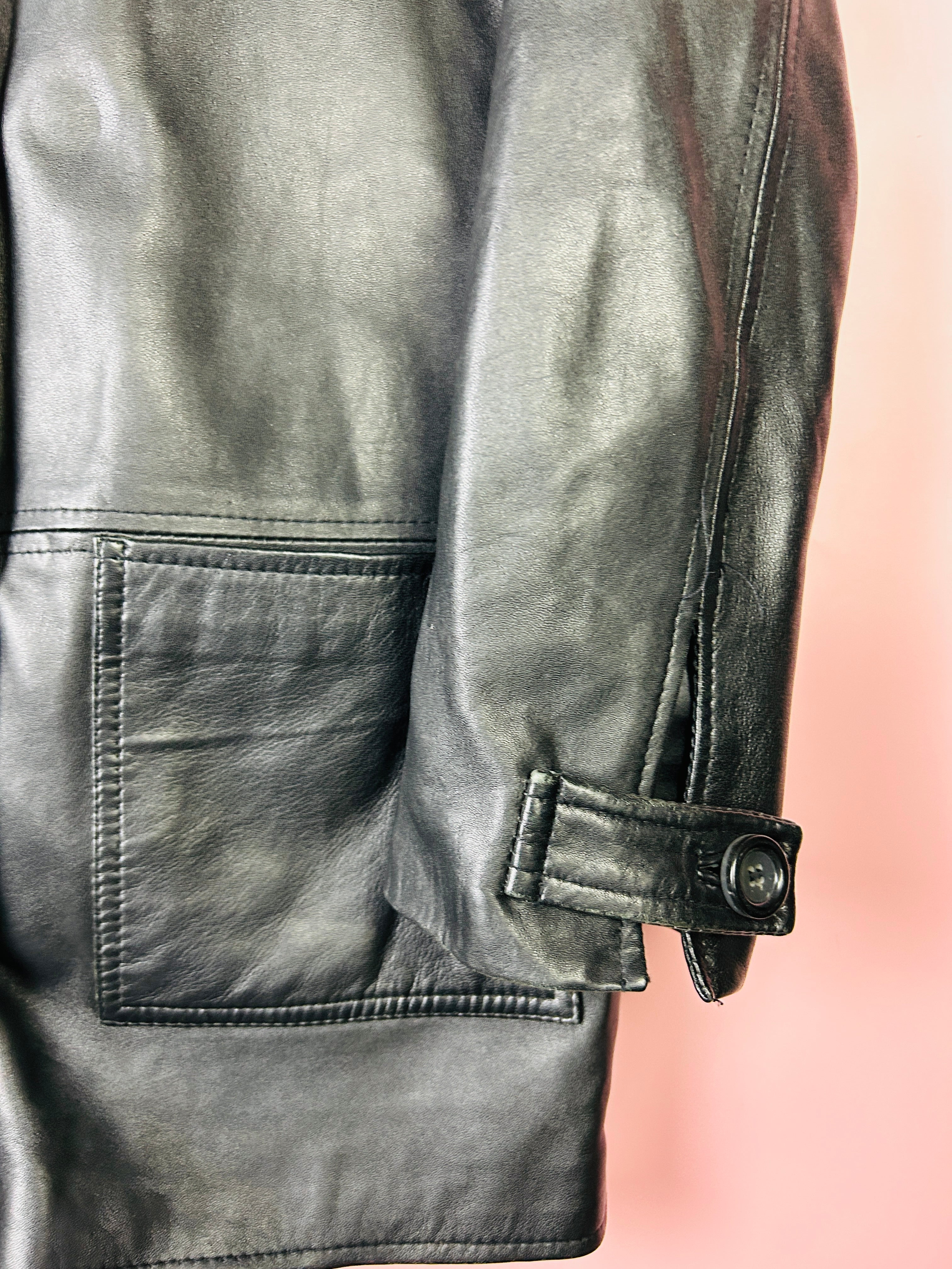 M Vintage Leder Mantel kurz