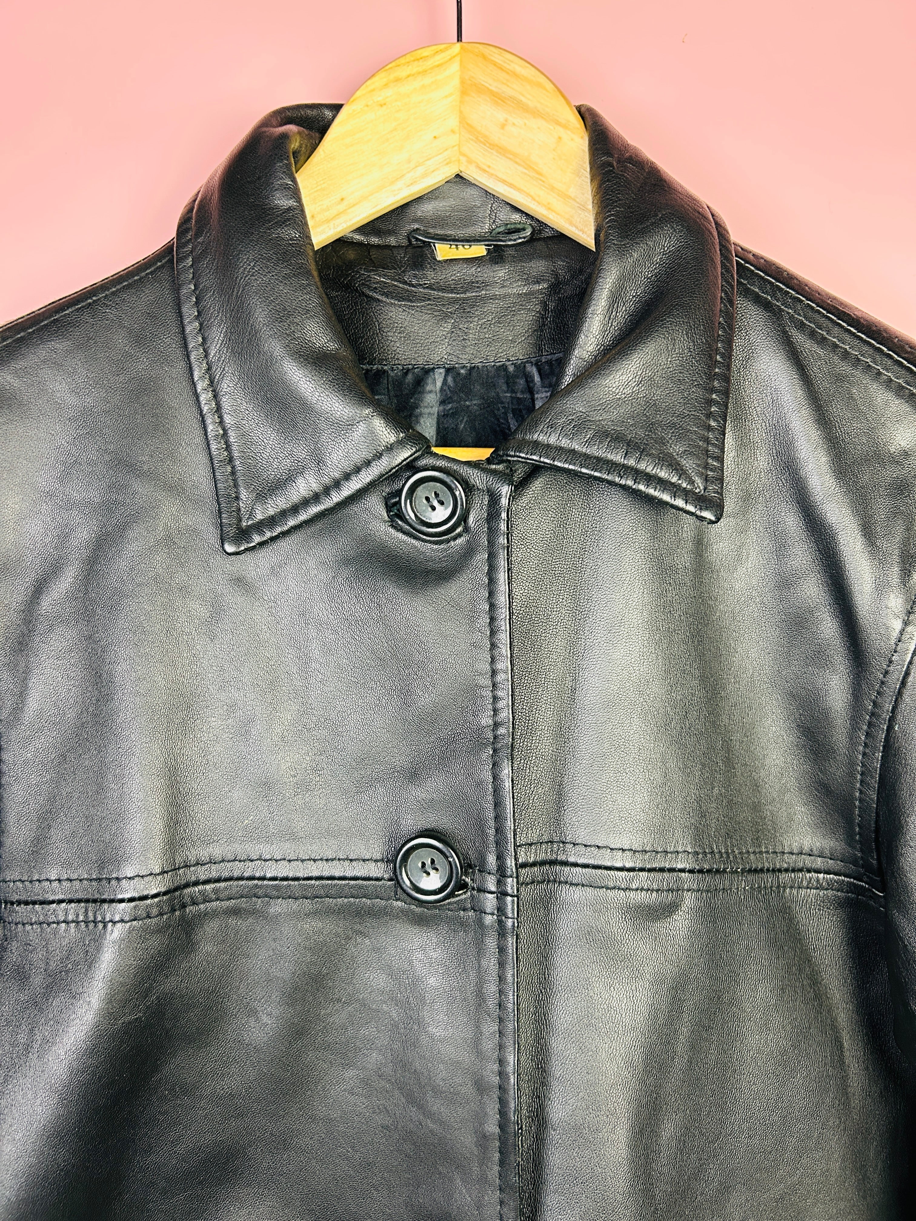 M Vintage Leder Mantel kurz
