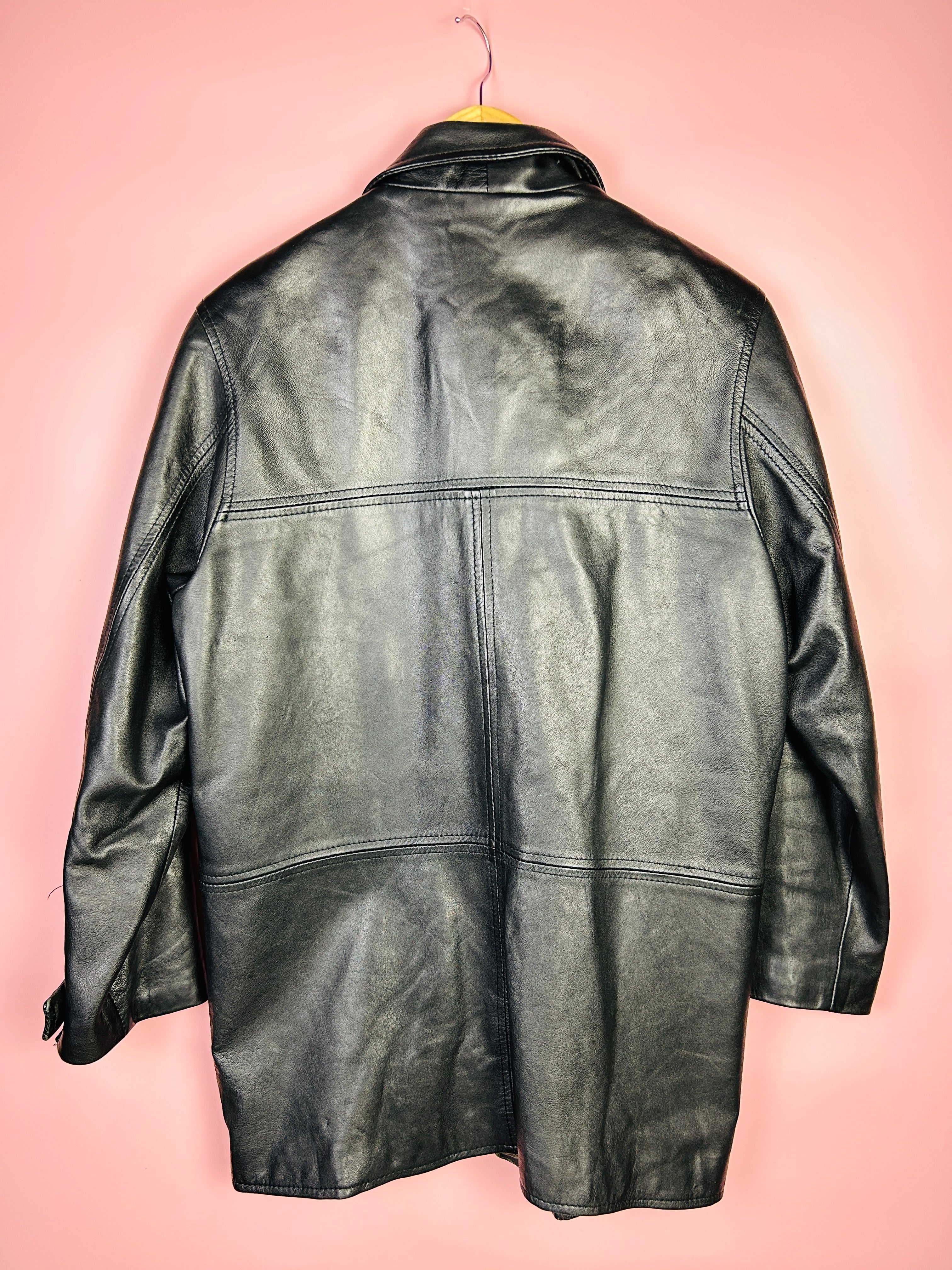 M Vintage Leder Mantel kurz