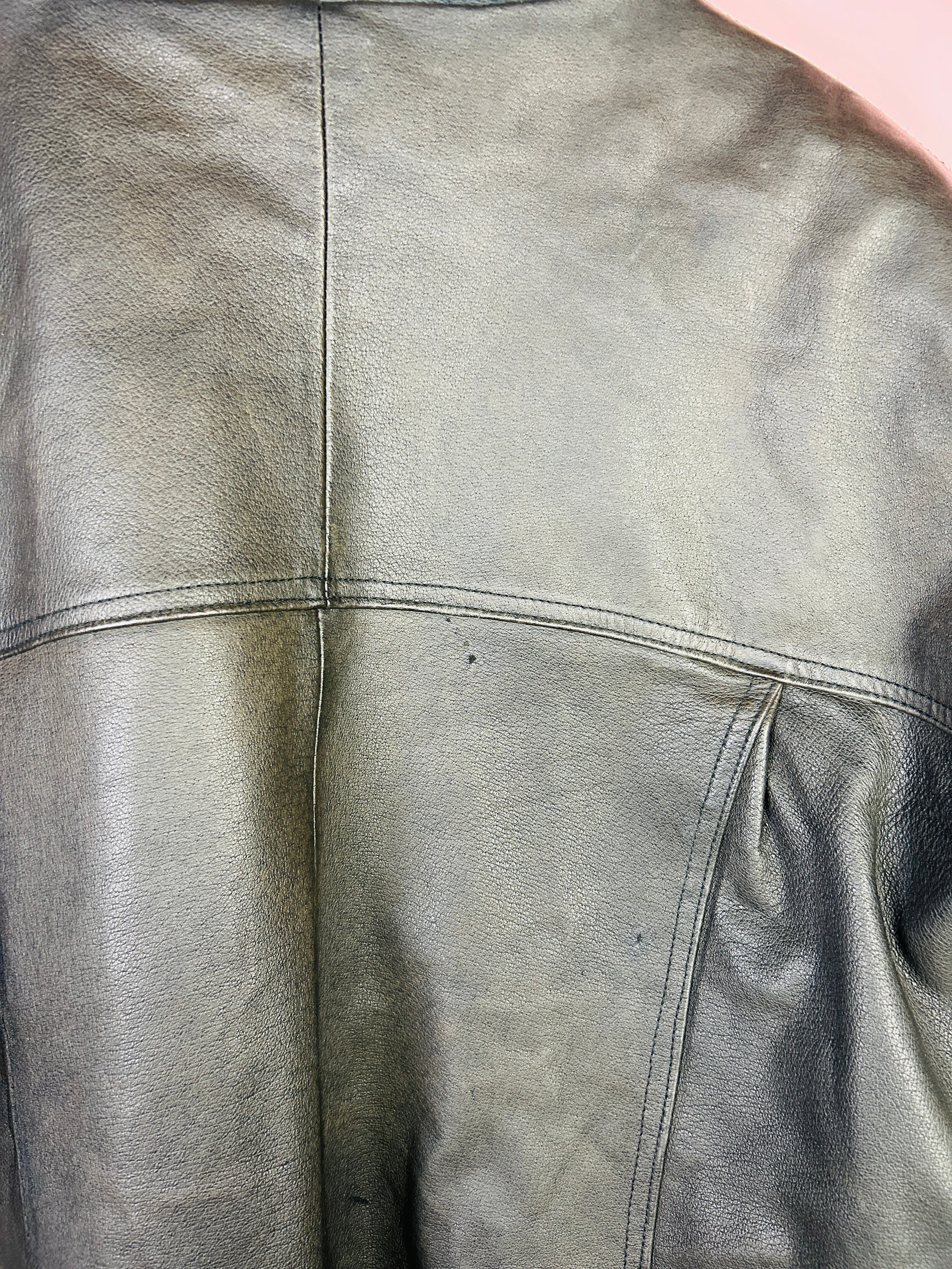 M Vintage Leder Bomberjacke schwarz