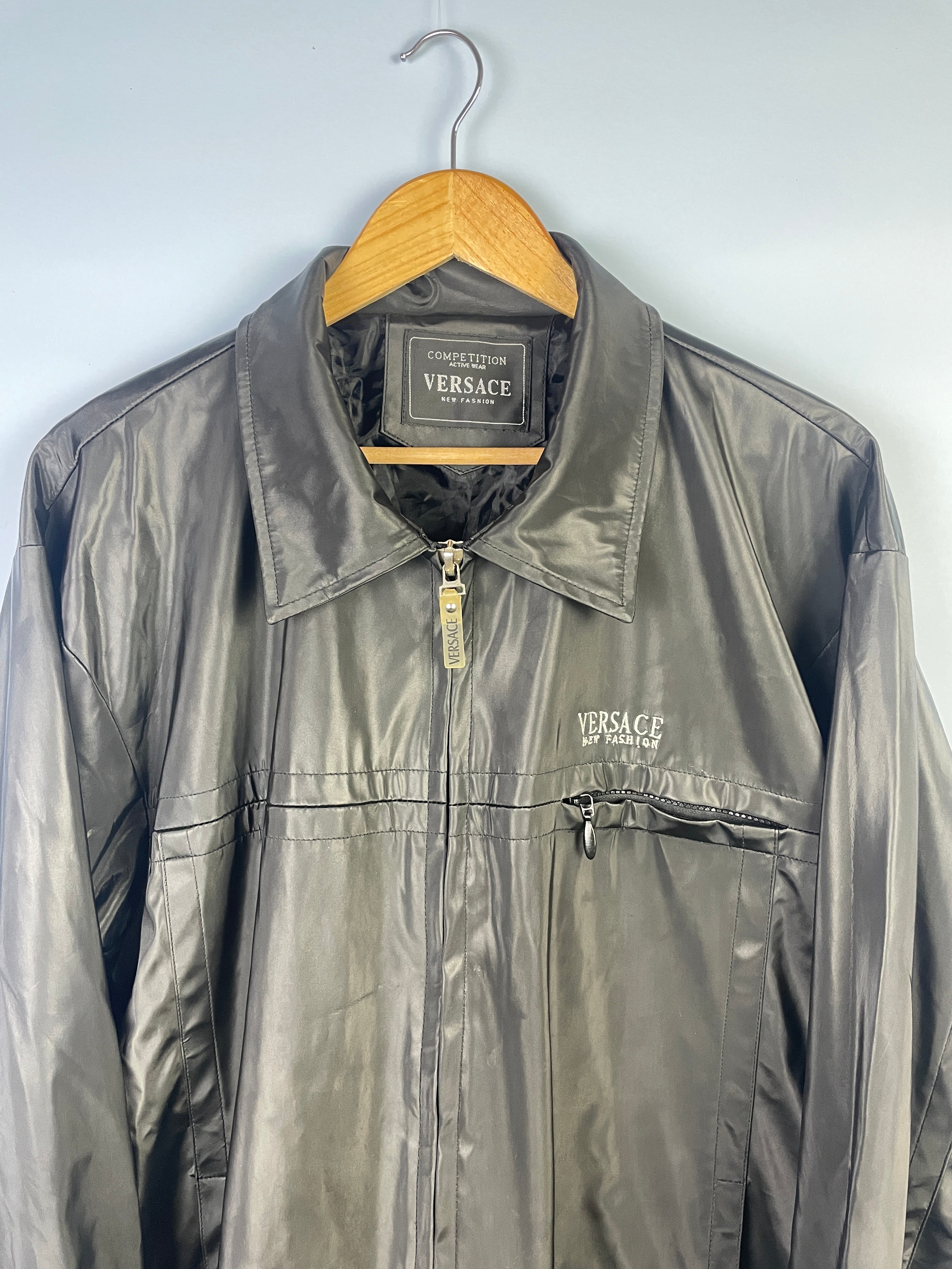 L Vintage Versace Black OOTD Jacke schwarz