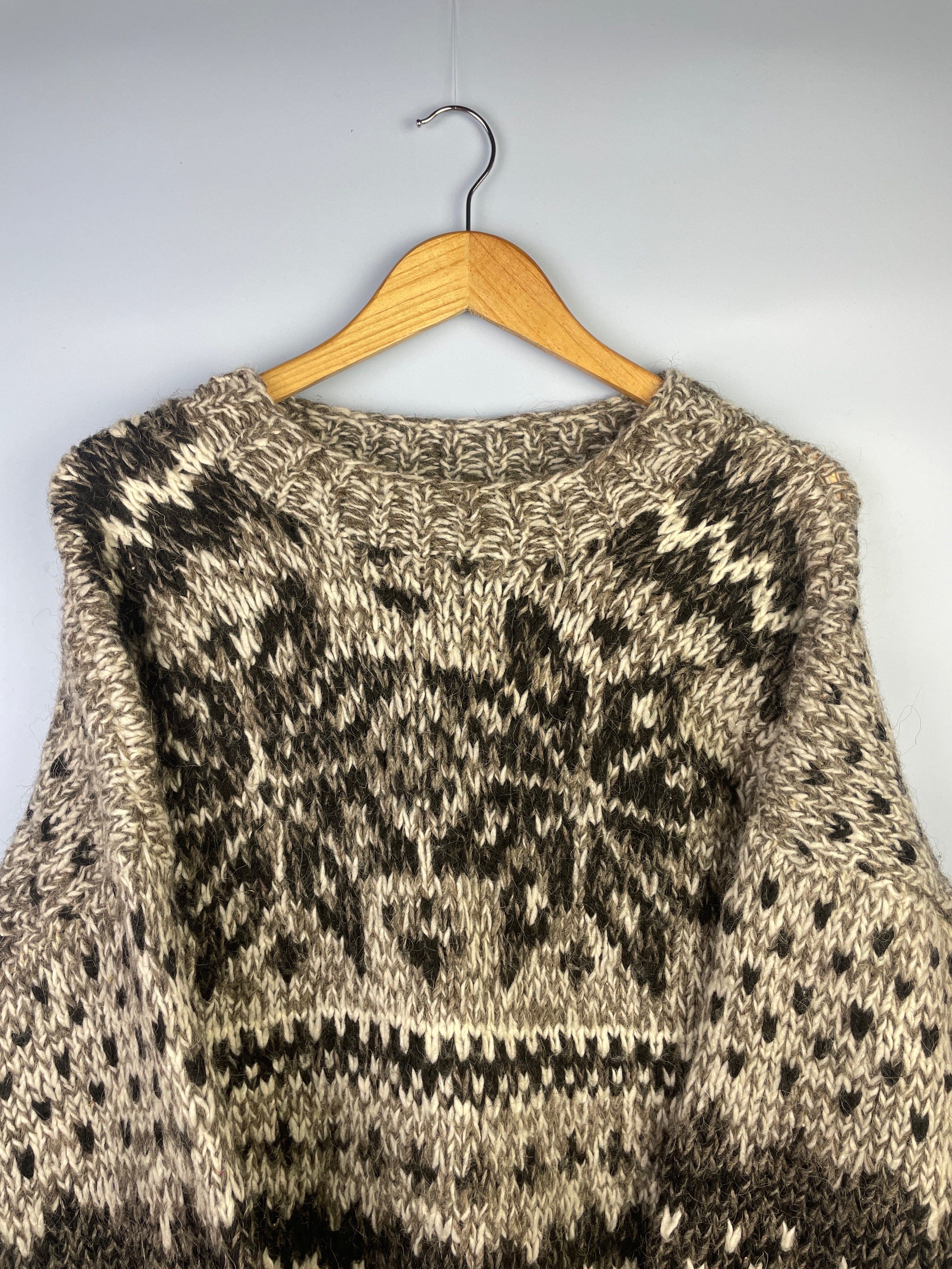 XL Vintage Skandinavischer Schurwolle Pullover