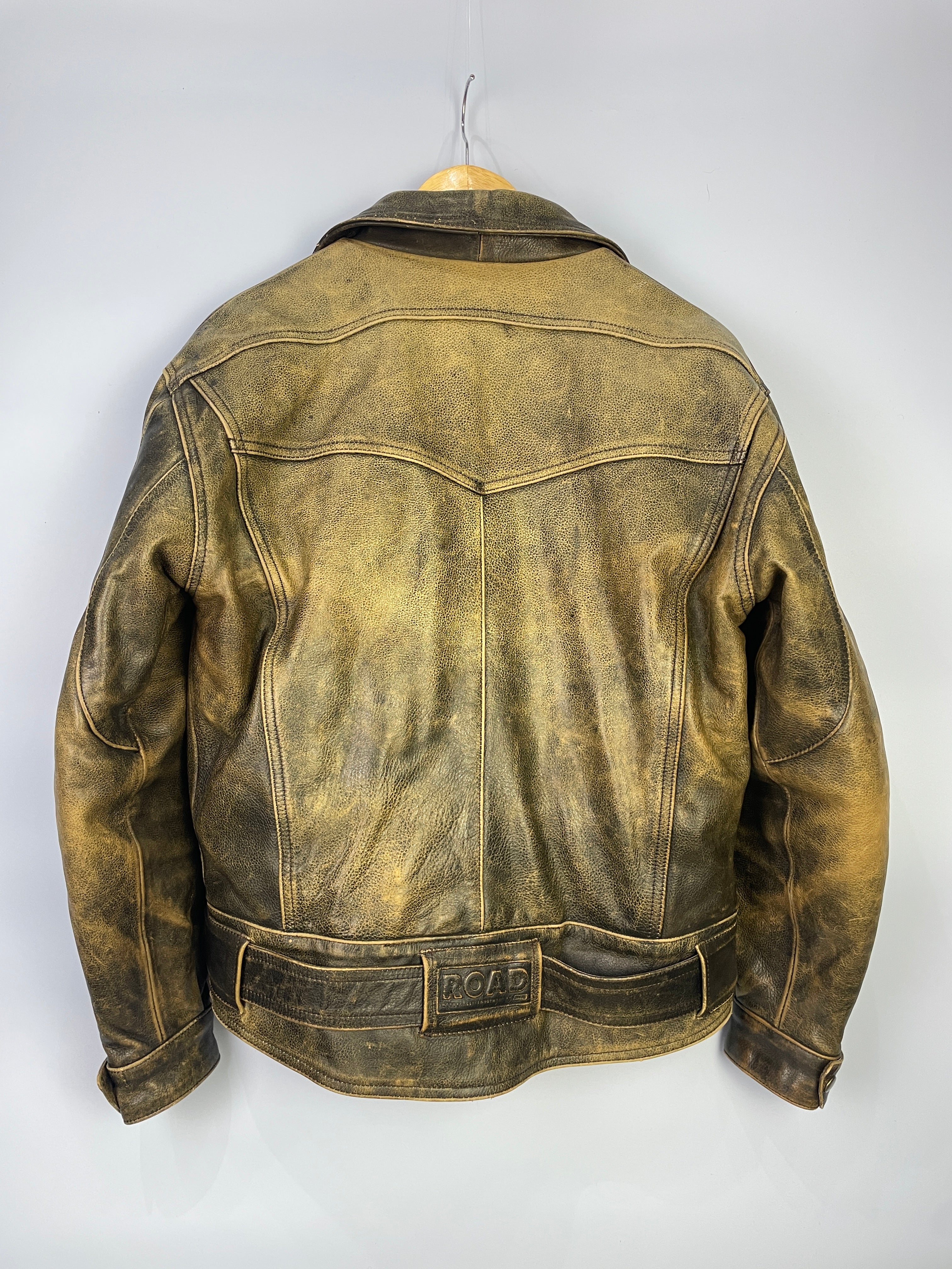 L Vintage Genius Leder Biker Jacket