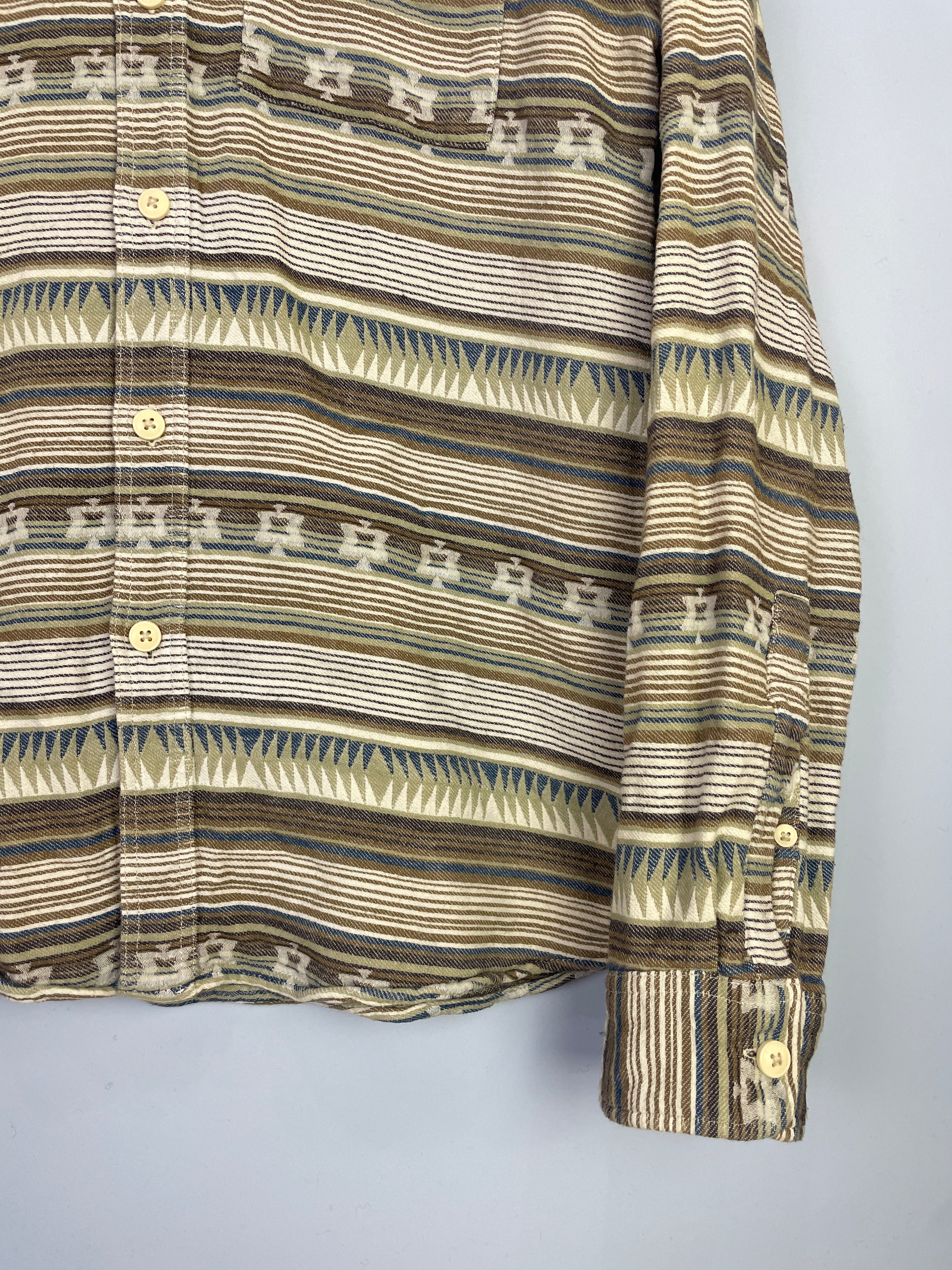 L Unisex Vintage Long Sleeves Shirt Navajo Patterns