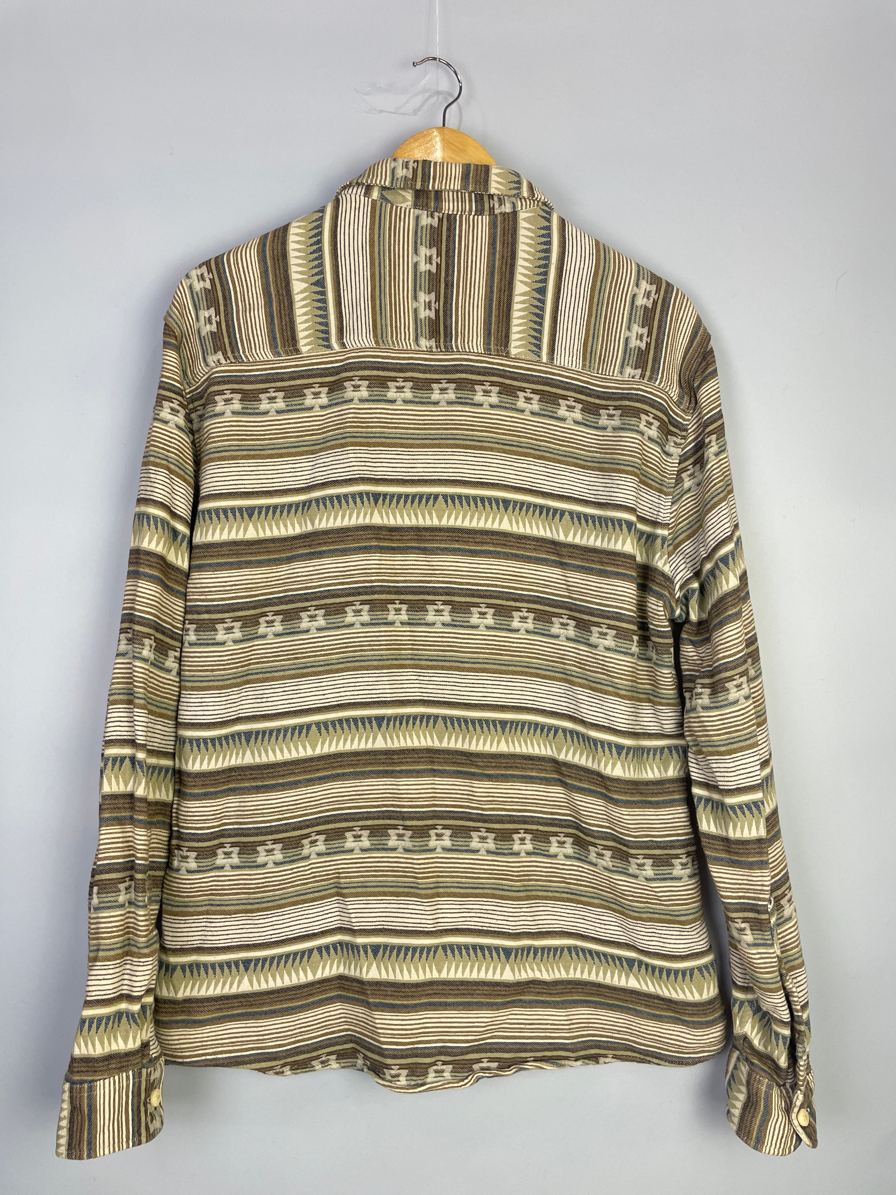 L Unisex Vintage Long Sleeves Shirt Navajo Patterns