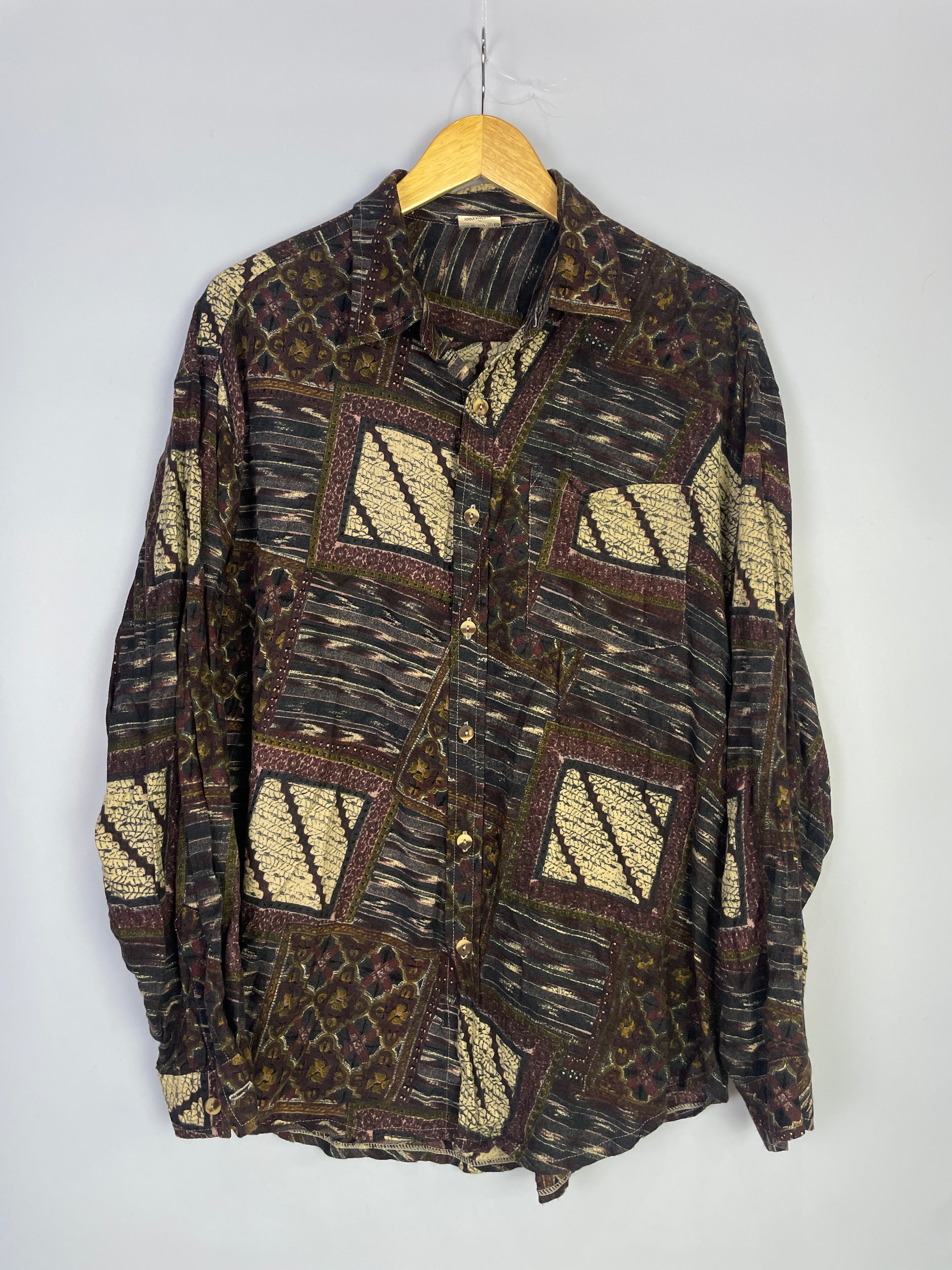 XL Unisex Vintage Hemd abstrakte Muster