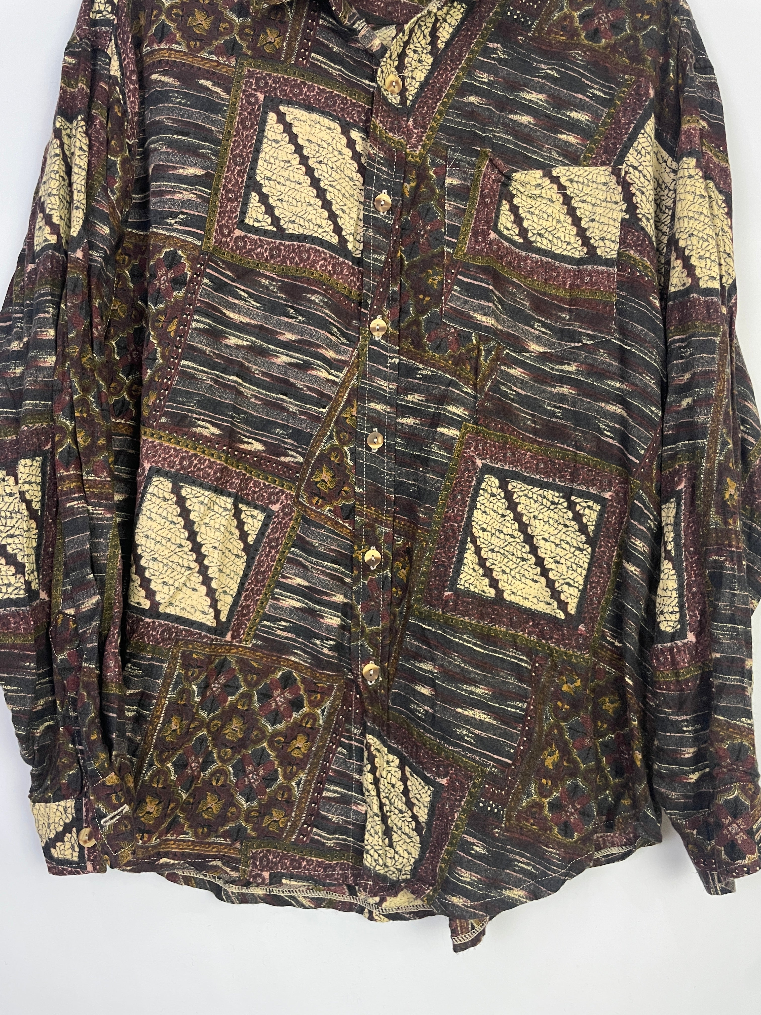 XL Unisex Vintage Hemd abstrakte Muster