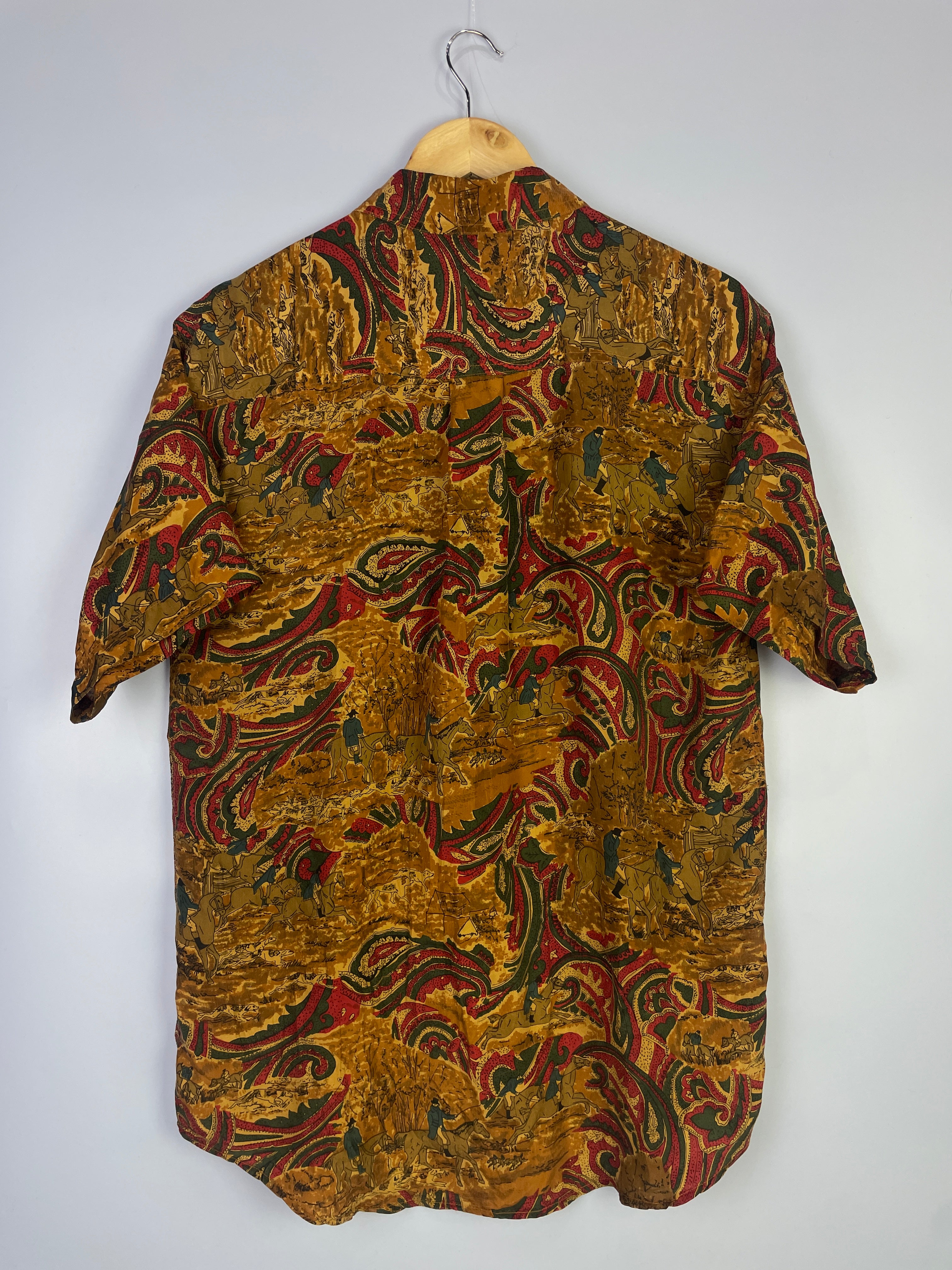 S Vintage Short Sleeves Seiden Hemd