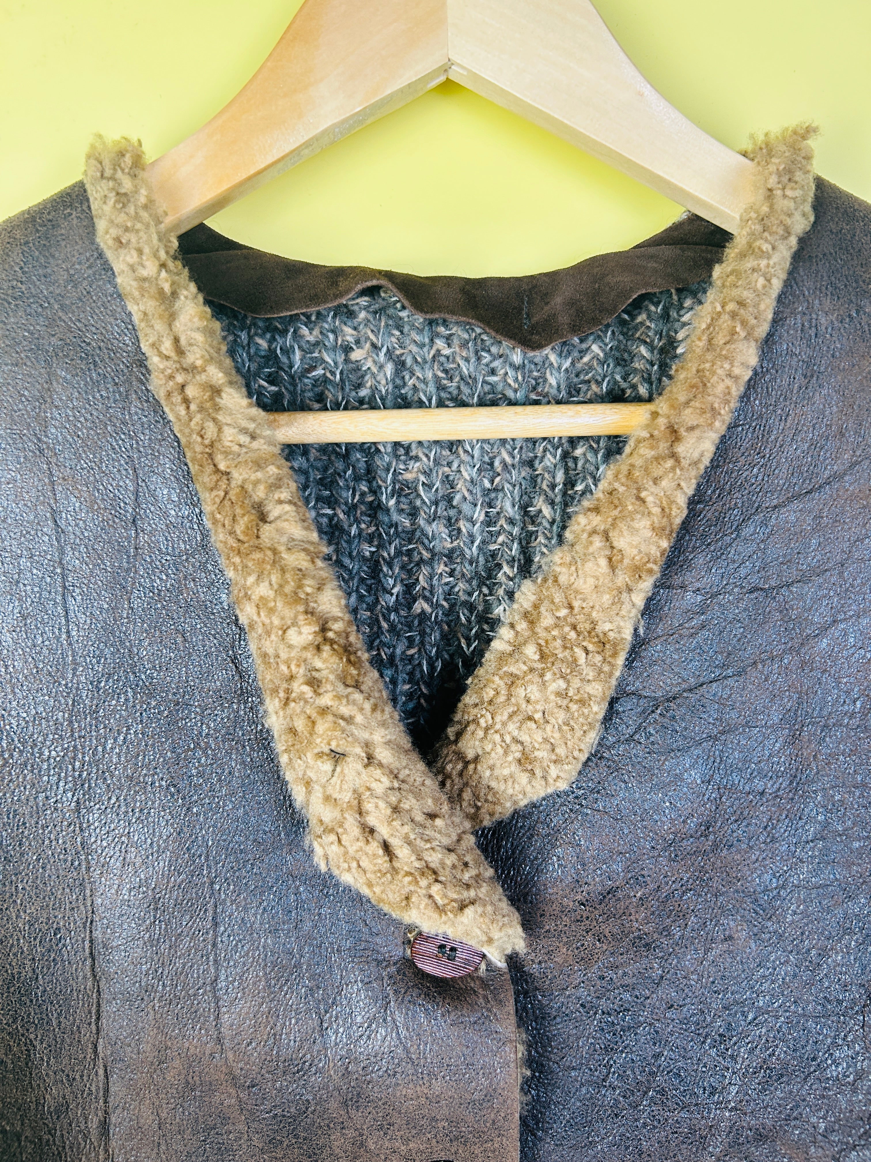 S Vintage Leder Weste