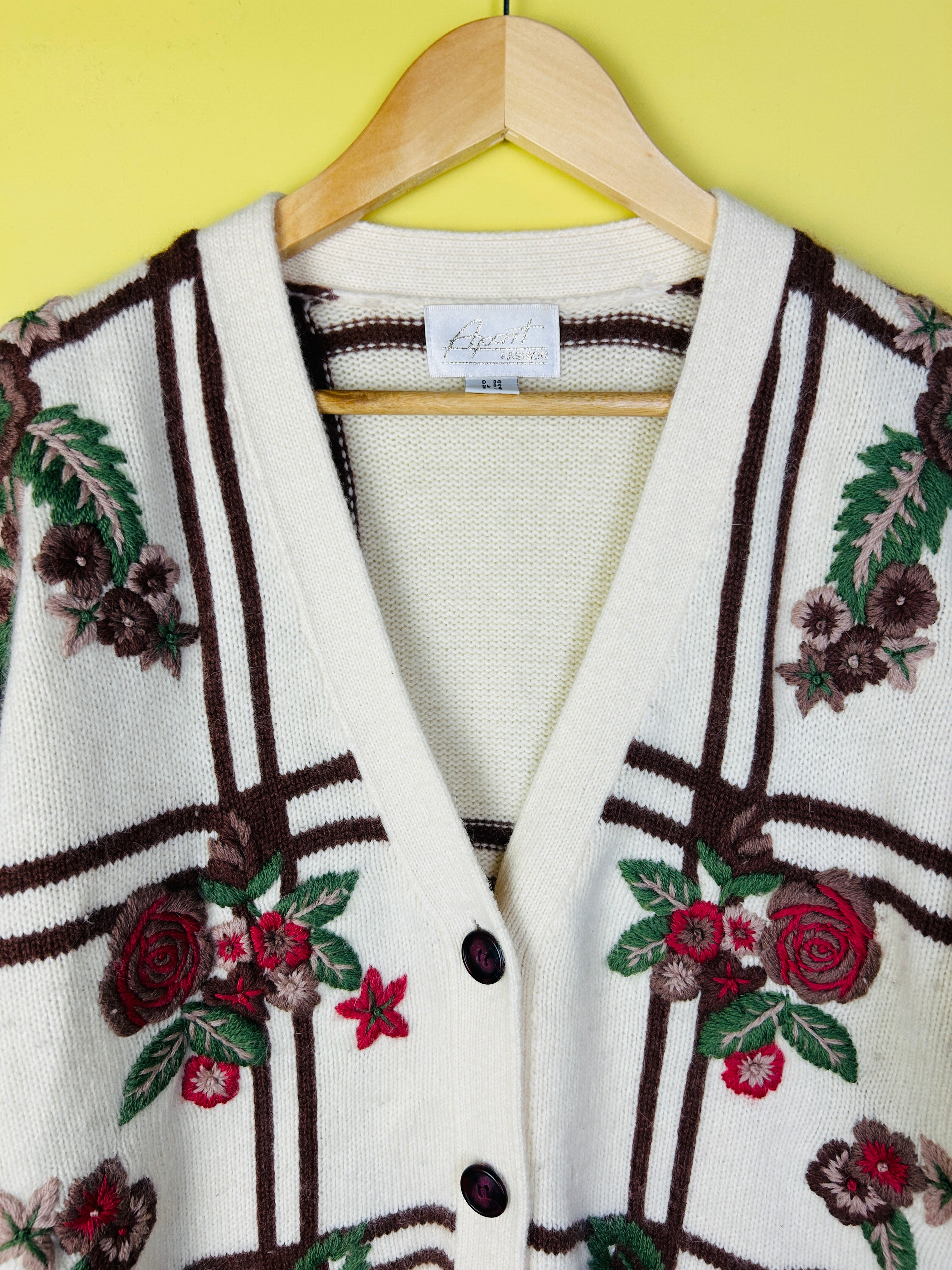 S-M Vintage Strickjacke Blumen
