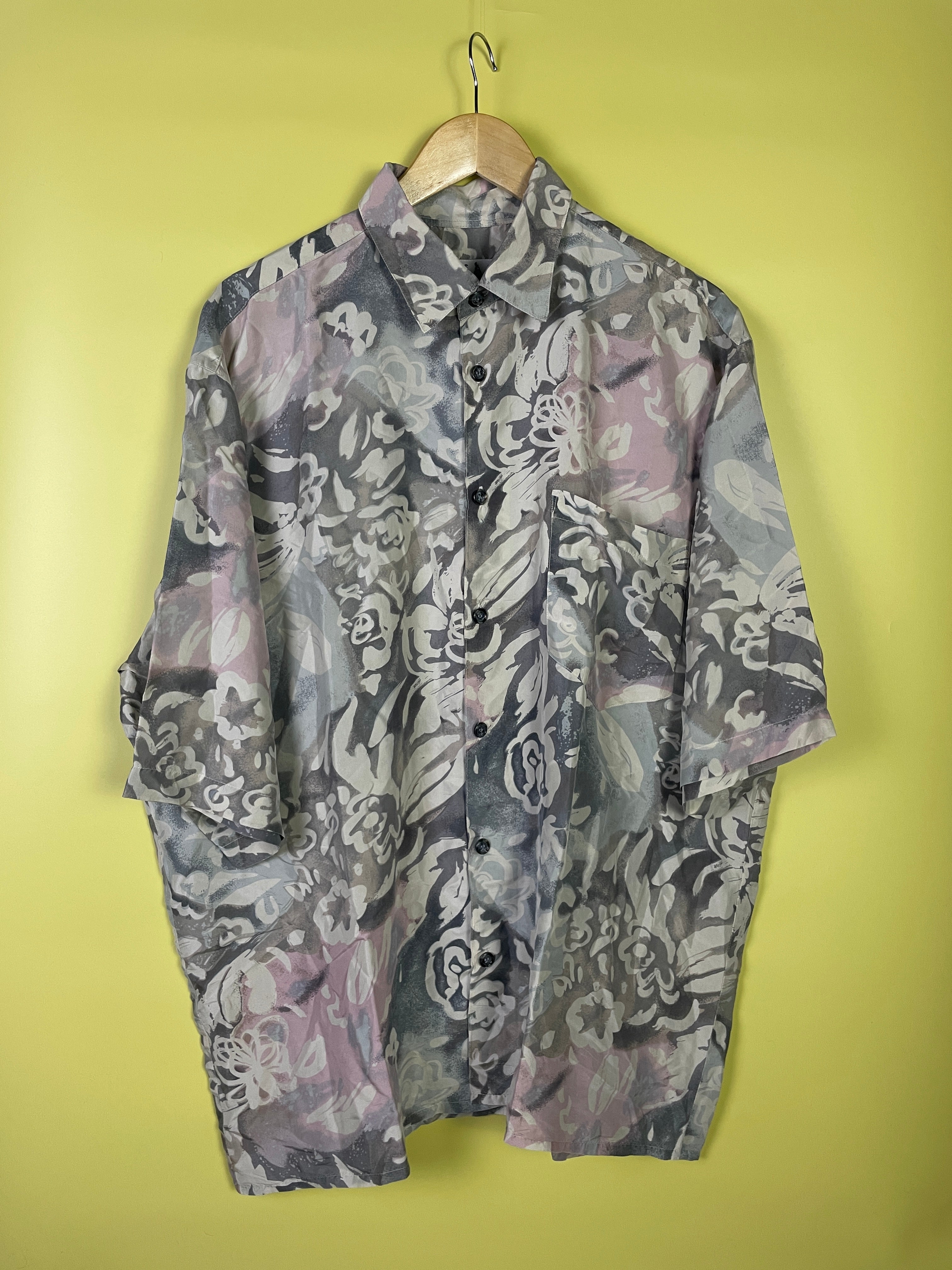 XL-L Vintage Seidenhemd 100% Silk