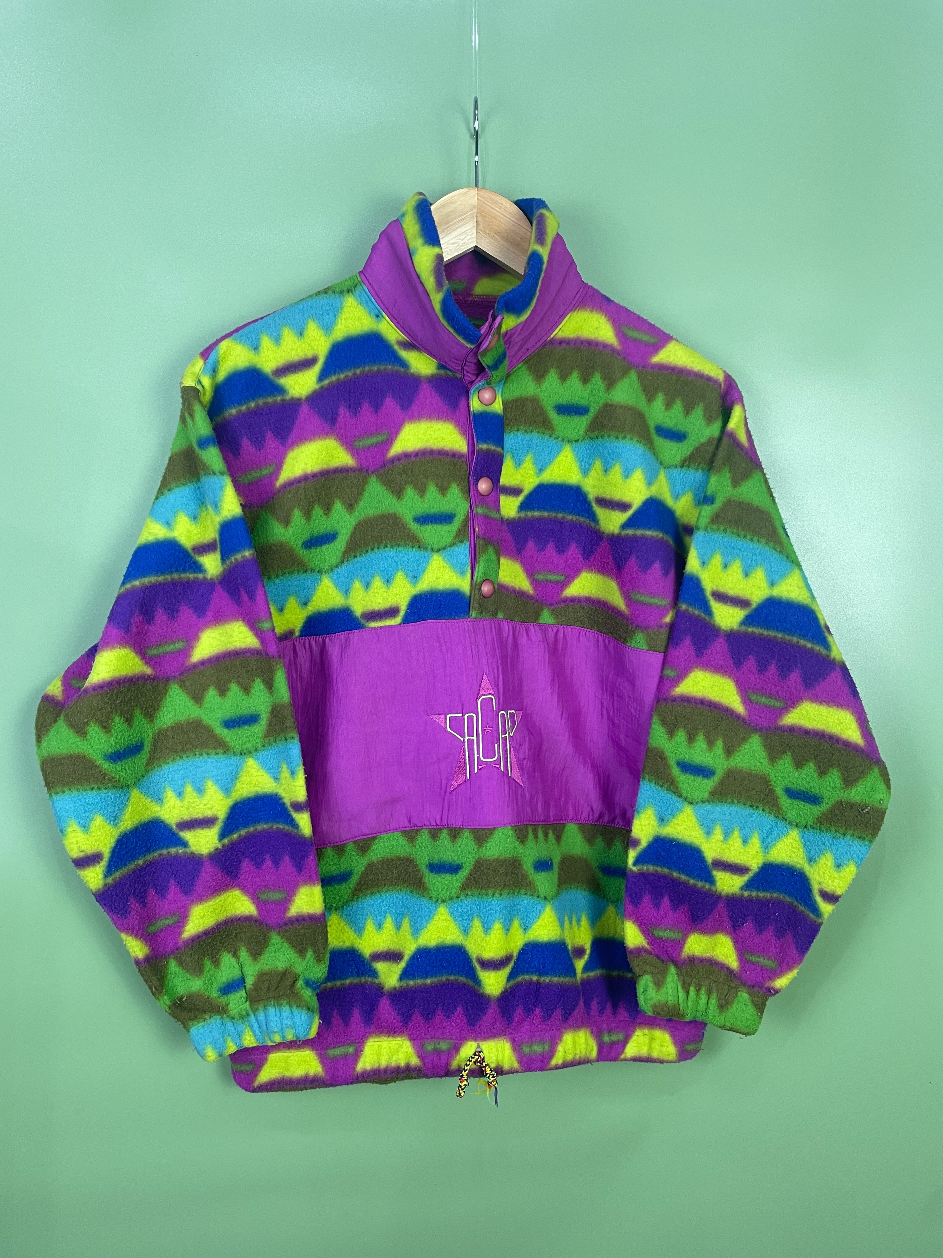 S Vintage Fleece Sweater Navajo Patterns